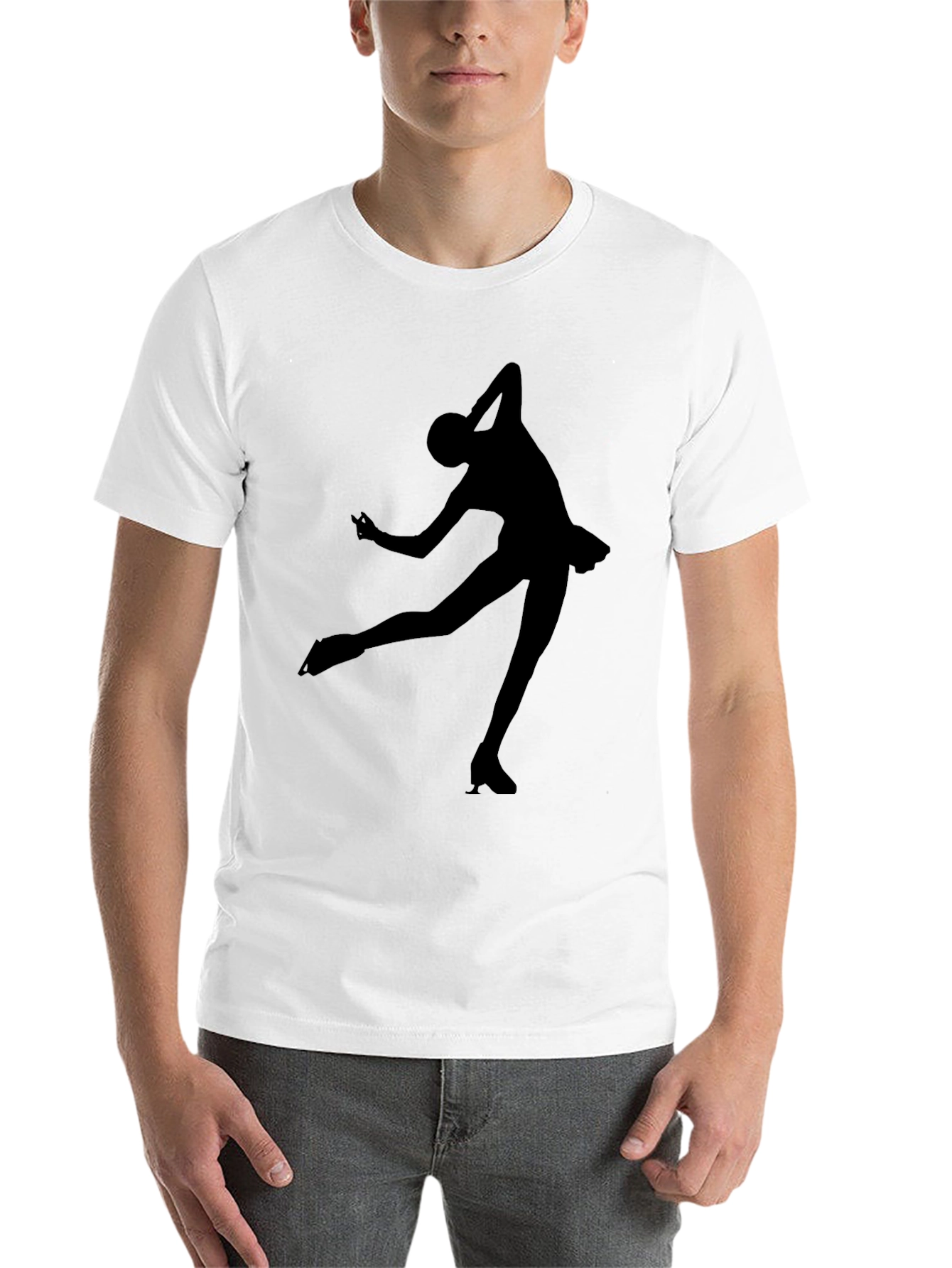 Black Figure Skating Silhouette T-Shirt view 14