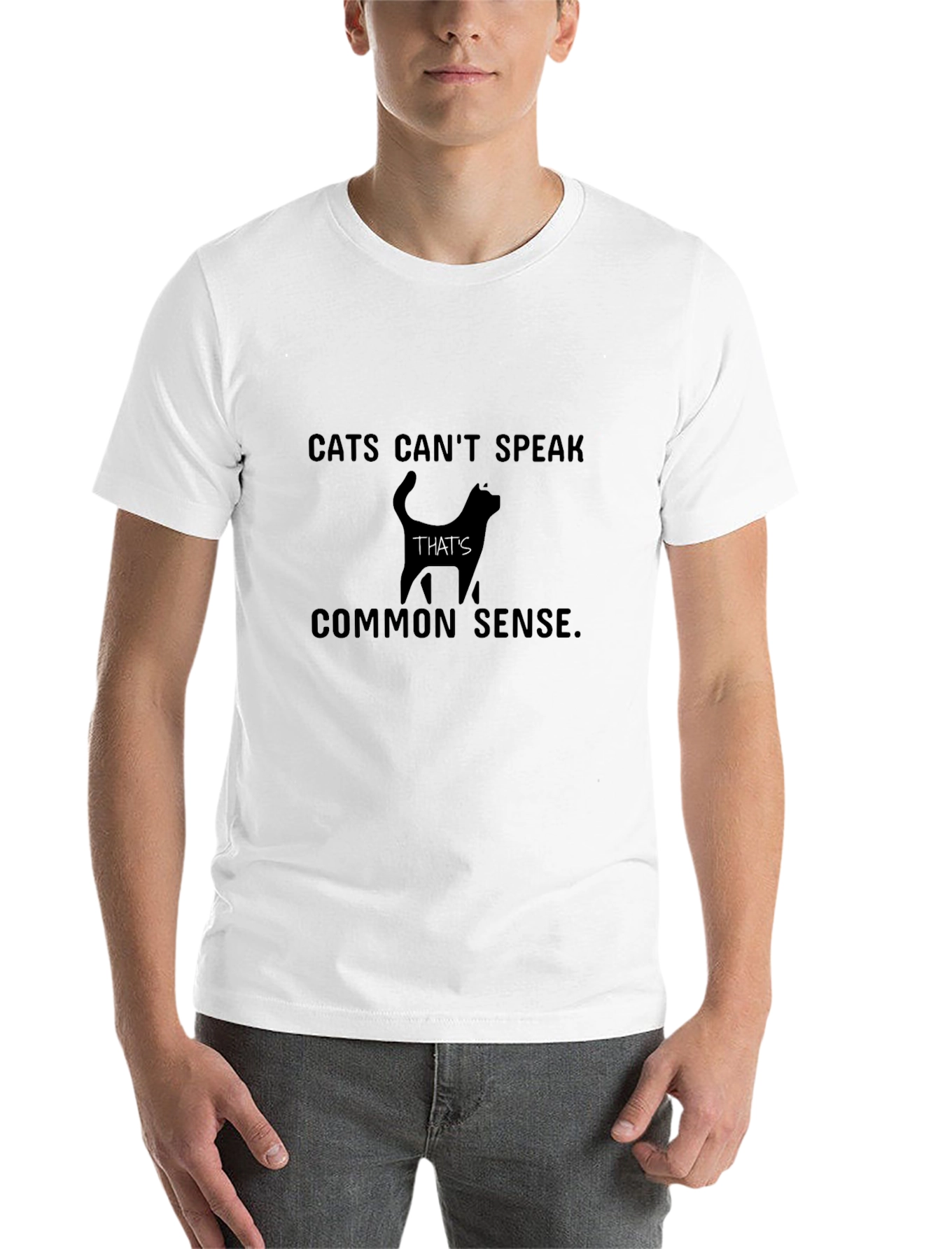 Black Cats Can't Speak T-Shirt - Black Graphic Tee view 14