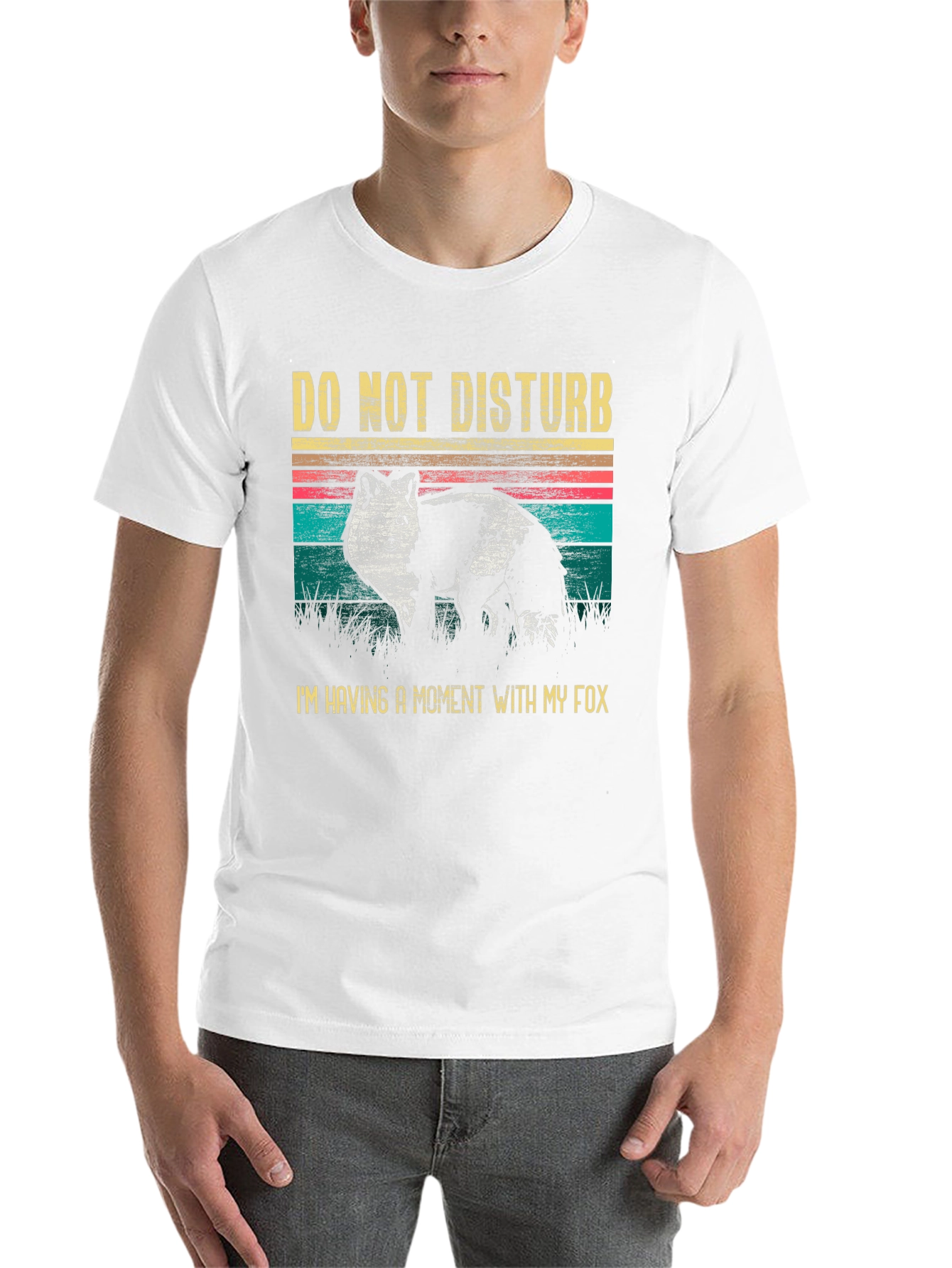 Black Do Not Disturb Fox Graphic T-Shirt view 14
