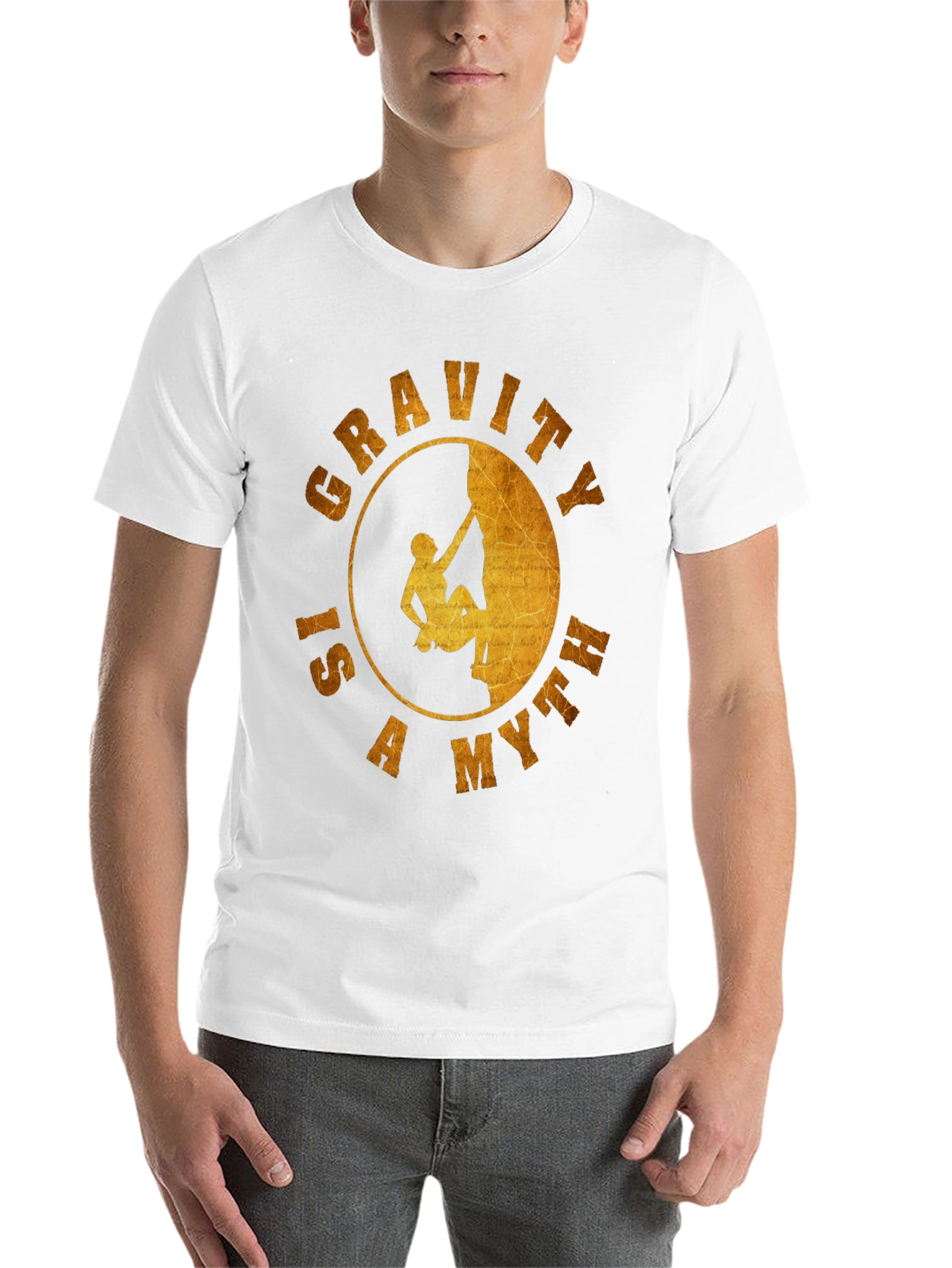 Black Gravity is a Myth T-Shirt - Rock Climbing Design view 14