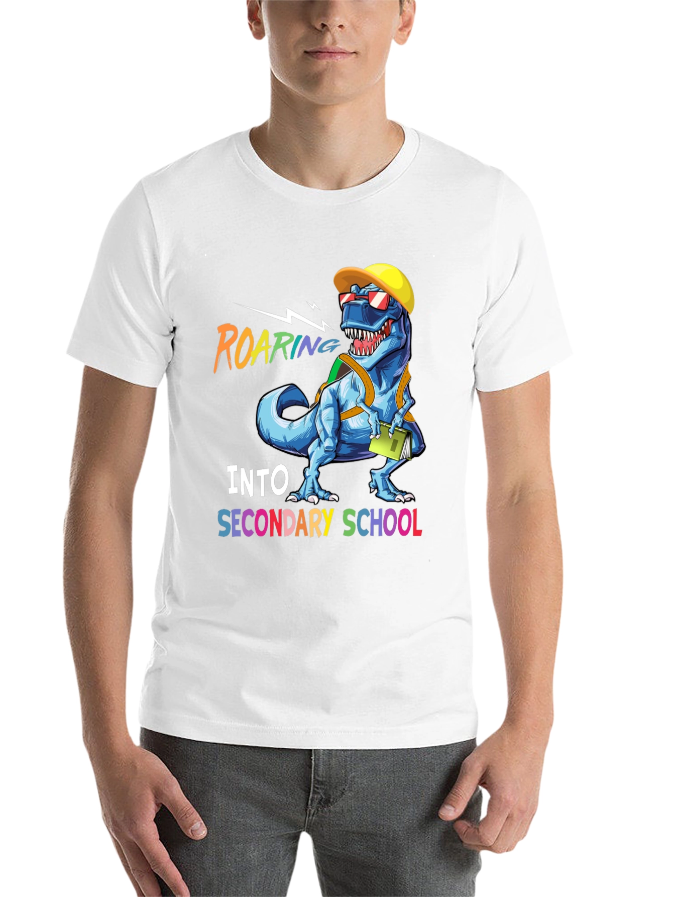 Black Roaring Into Secondary School T-Shirt view 14