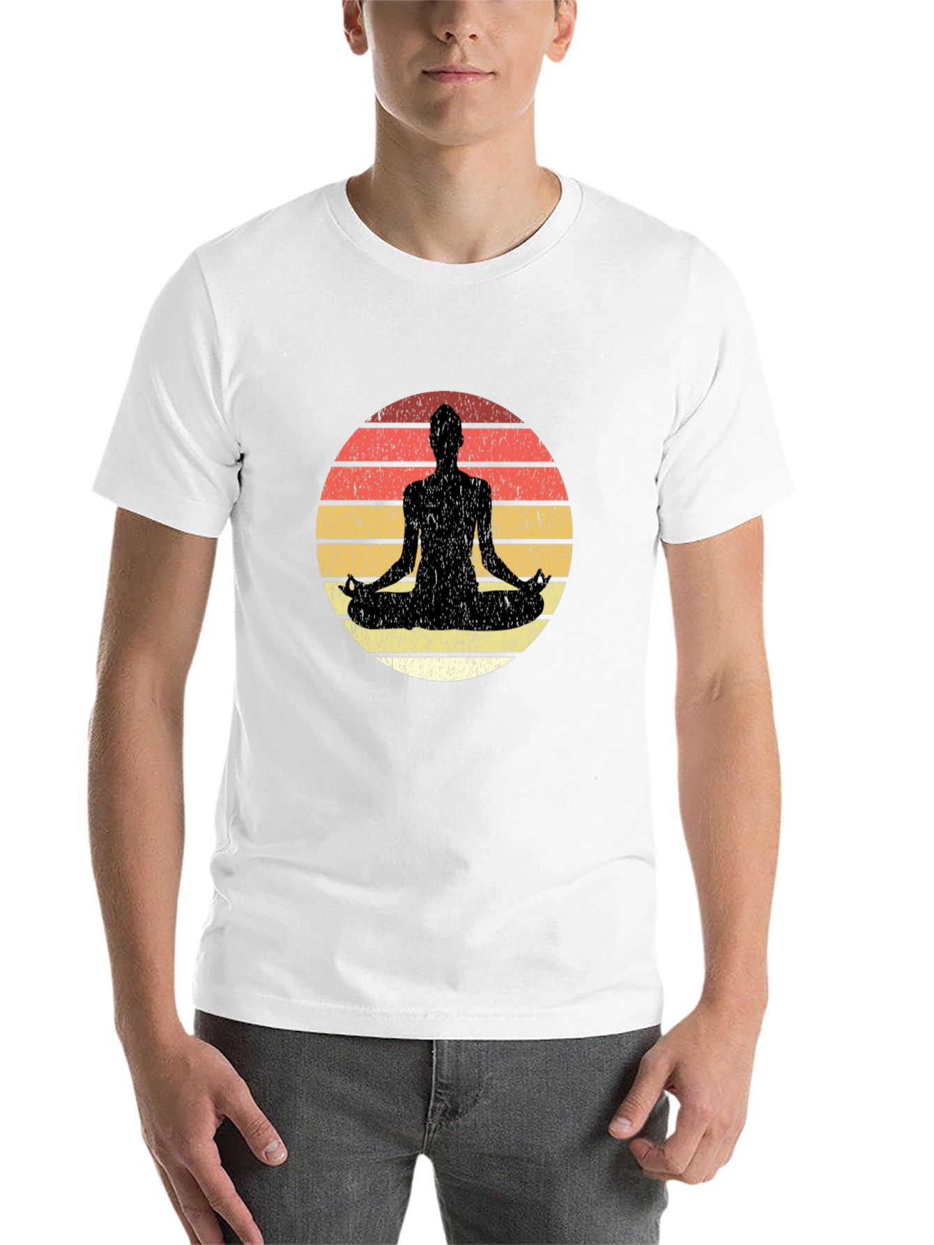 Black Yoga Sunset Meditation Graphic Tee view 14