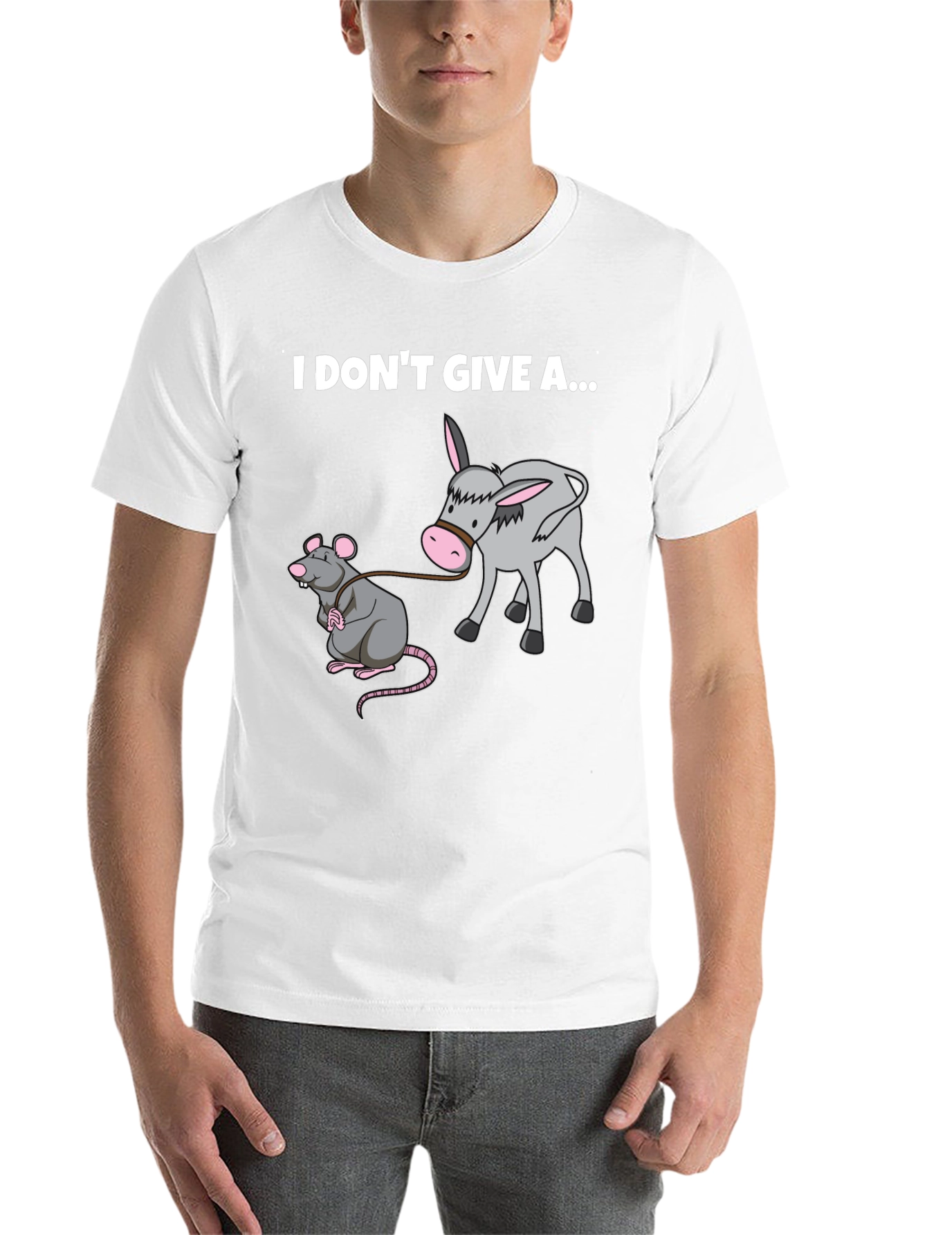 Black I Don't Give a Rat's Donkey T-Shirt view 14