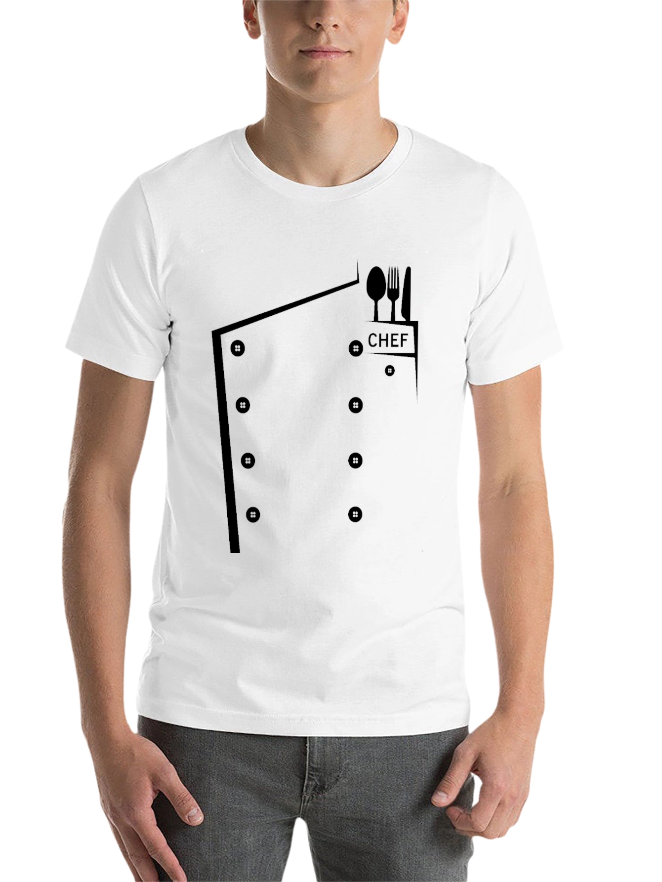 Black Chef Coat T-Shirt - Funny Culinary Apparel view 14