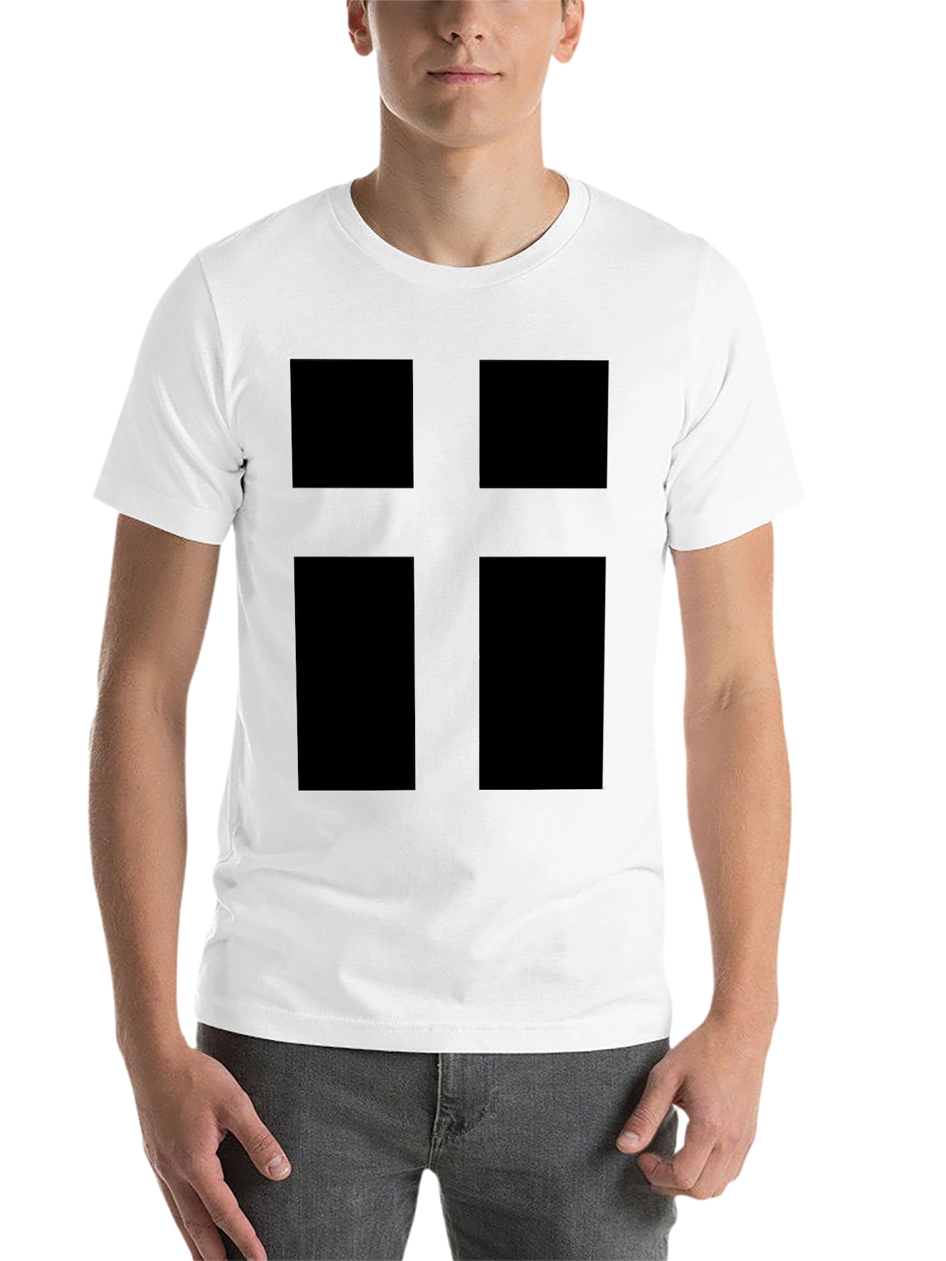 Black Modern Cross Graphic Tee - Black view 14