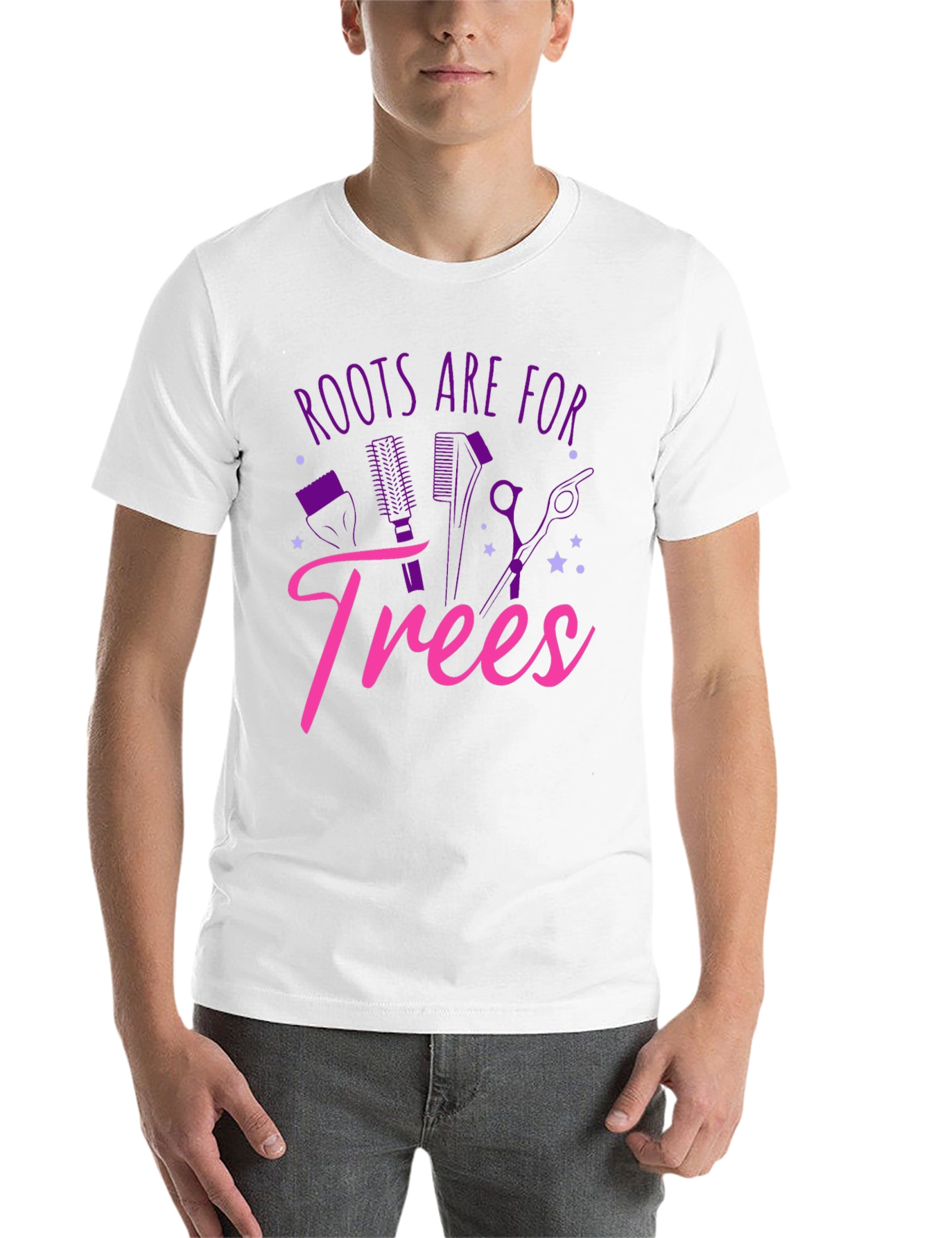 Black Roots Are For Trees T-Shirt Funny Hairdresser Tee view 14