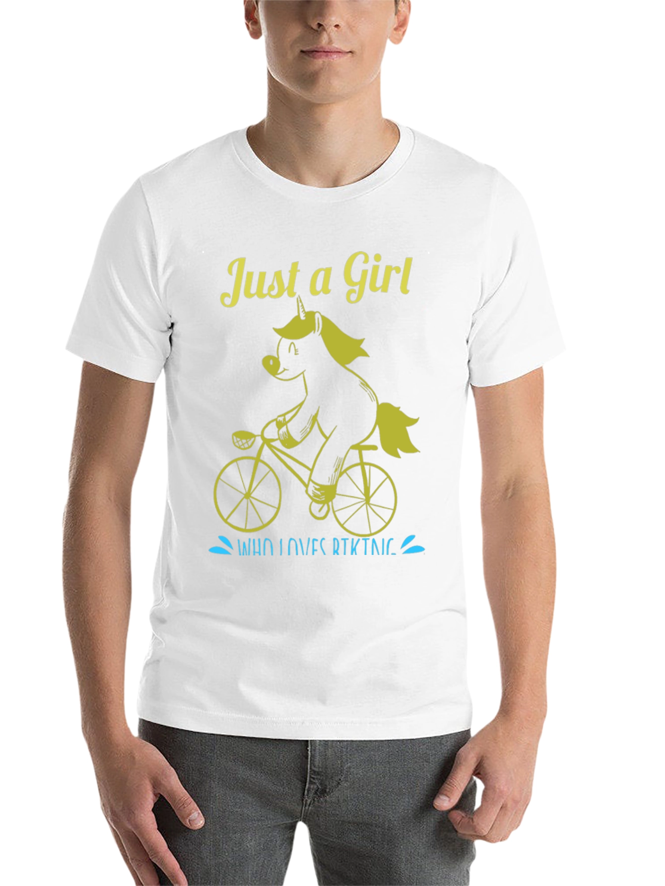 Black Just A Girl Who Loves Biking Unicorn T-Shirt view 14