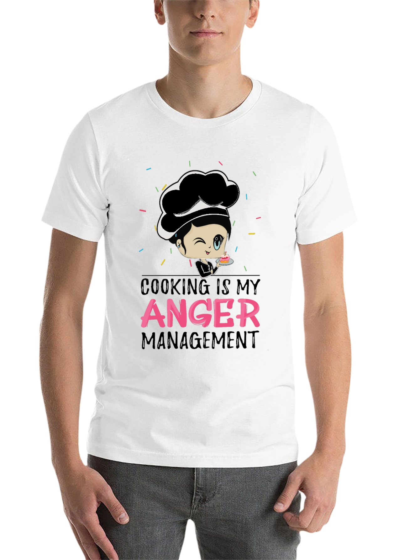 Black Cooking Is My Anger Management T-Shirt view 14