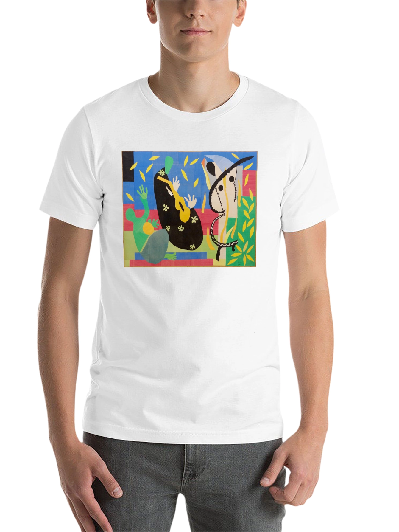 Black Abstract Art T-Shirt - Henri Matisse Inspired view 14