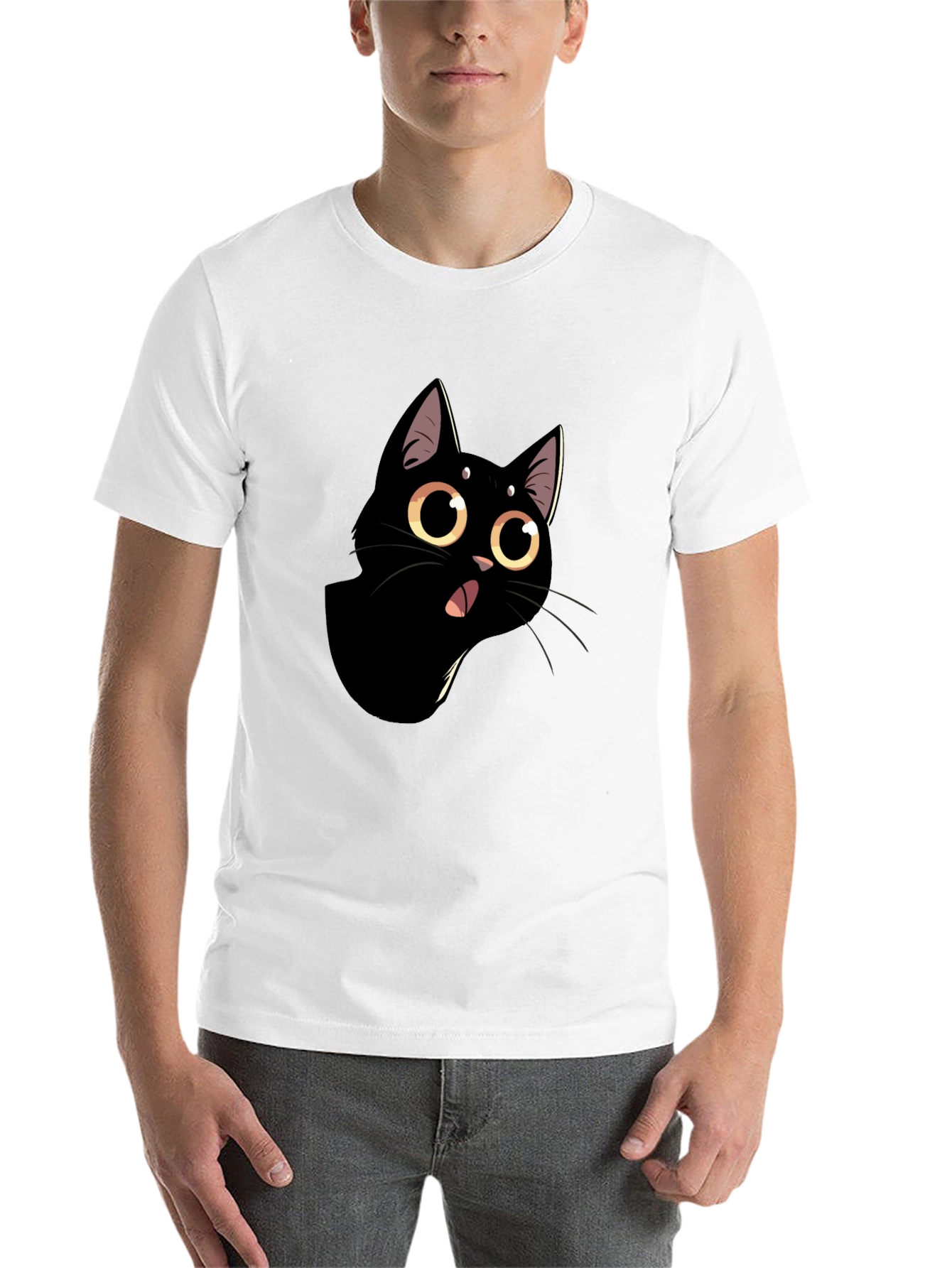 Black Funny Black Cat Graphic Tee view 14