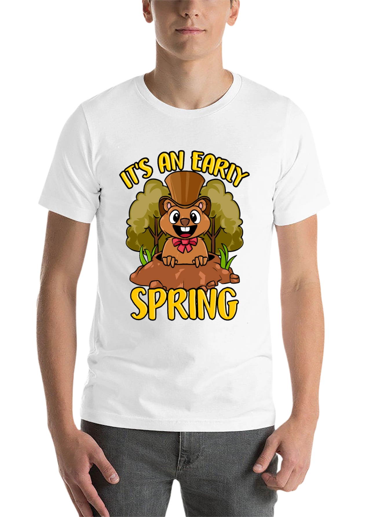 Black Early Spring Groundhog T-Shirt view 14