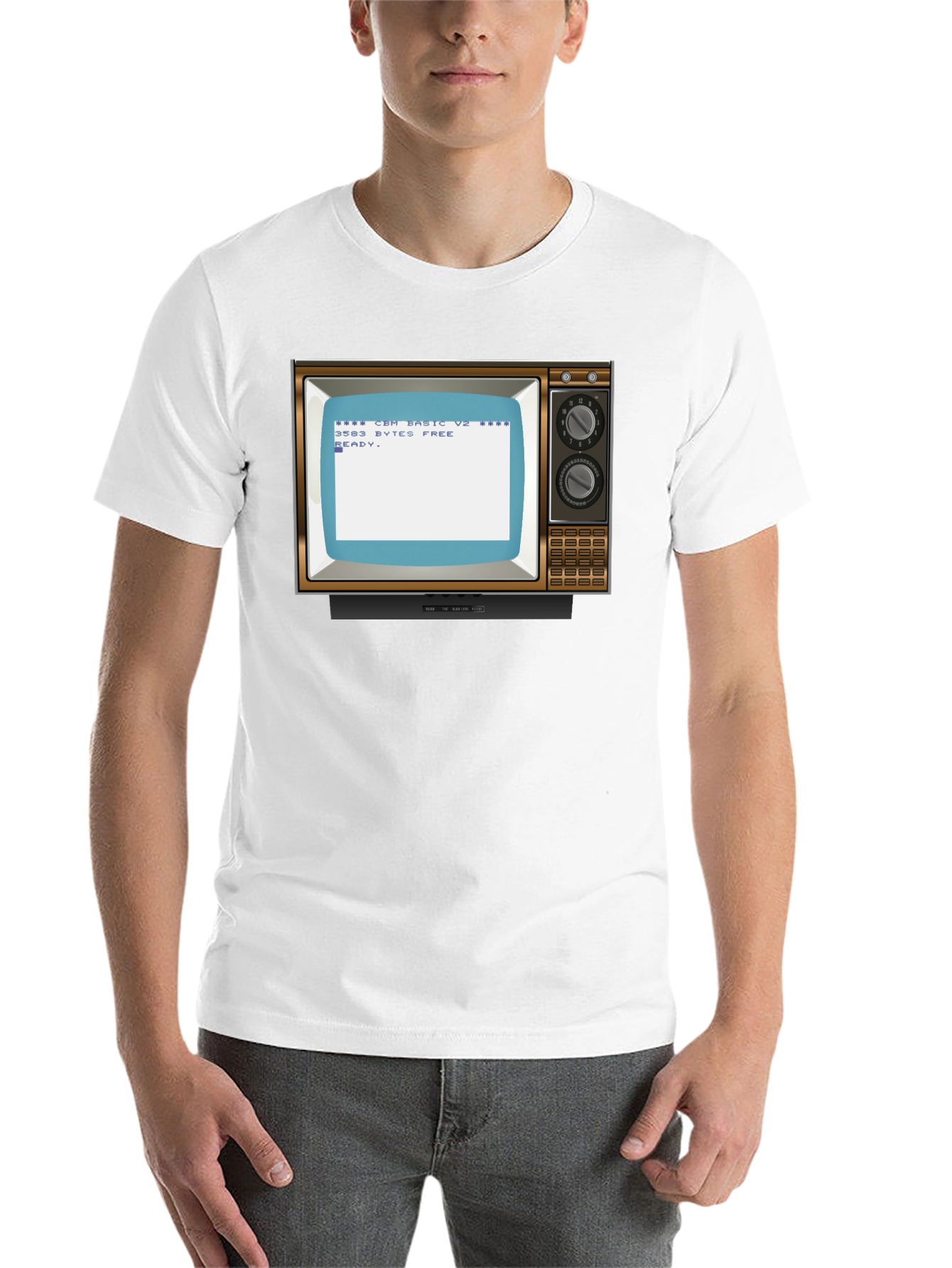 Black Retro Computer TV T-Shirt - Vintage Tech Style view 14