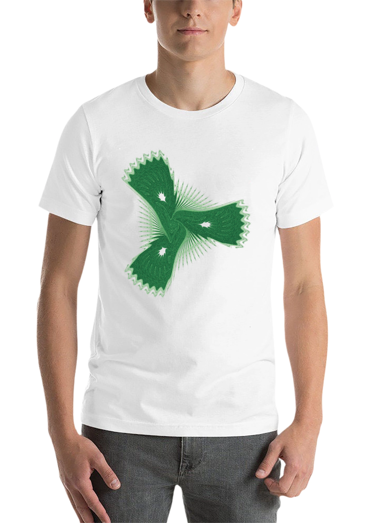 Black Abstract Green Graphic Black T-Shirt view 14