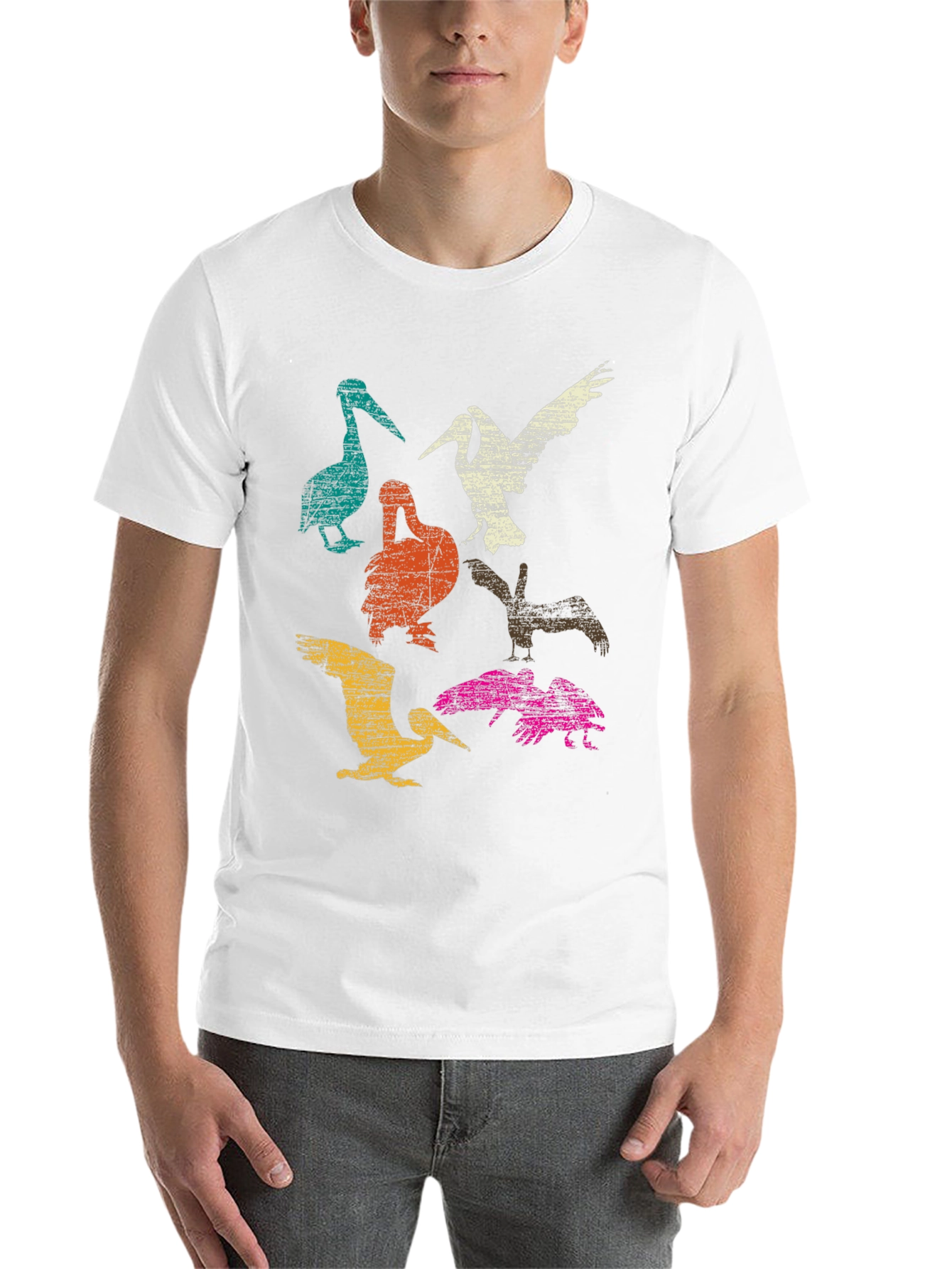 Black Retro Pelican Graphic T-Shirt - Unique Design view 14