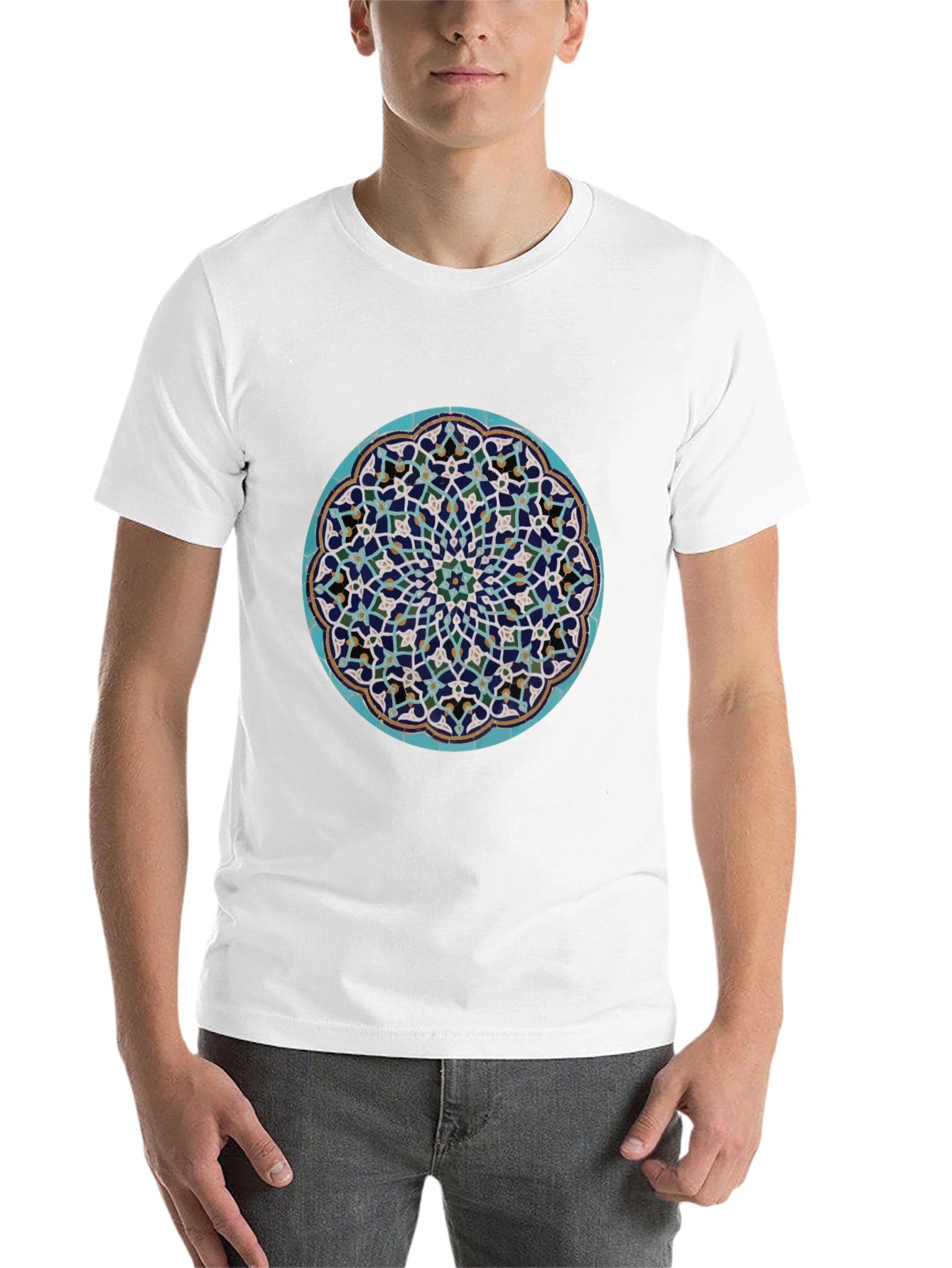 Black Geometric Medallion T-Shirt view 14
