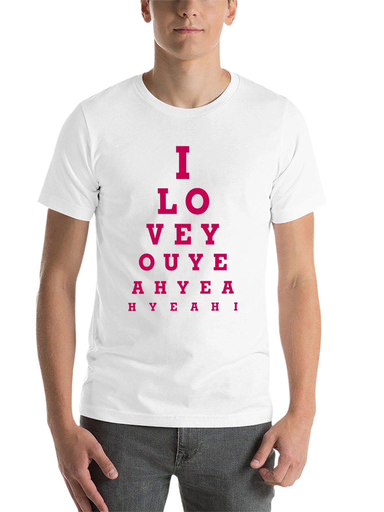 Black I Love You, Yeah! Eye Chart T-Shirt - Black view 14