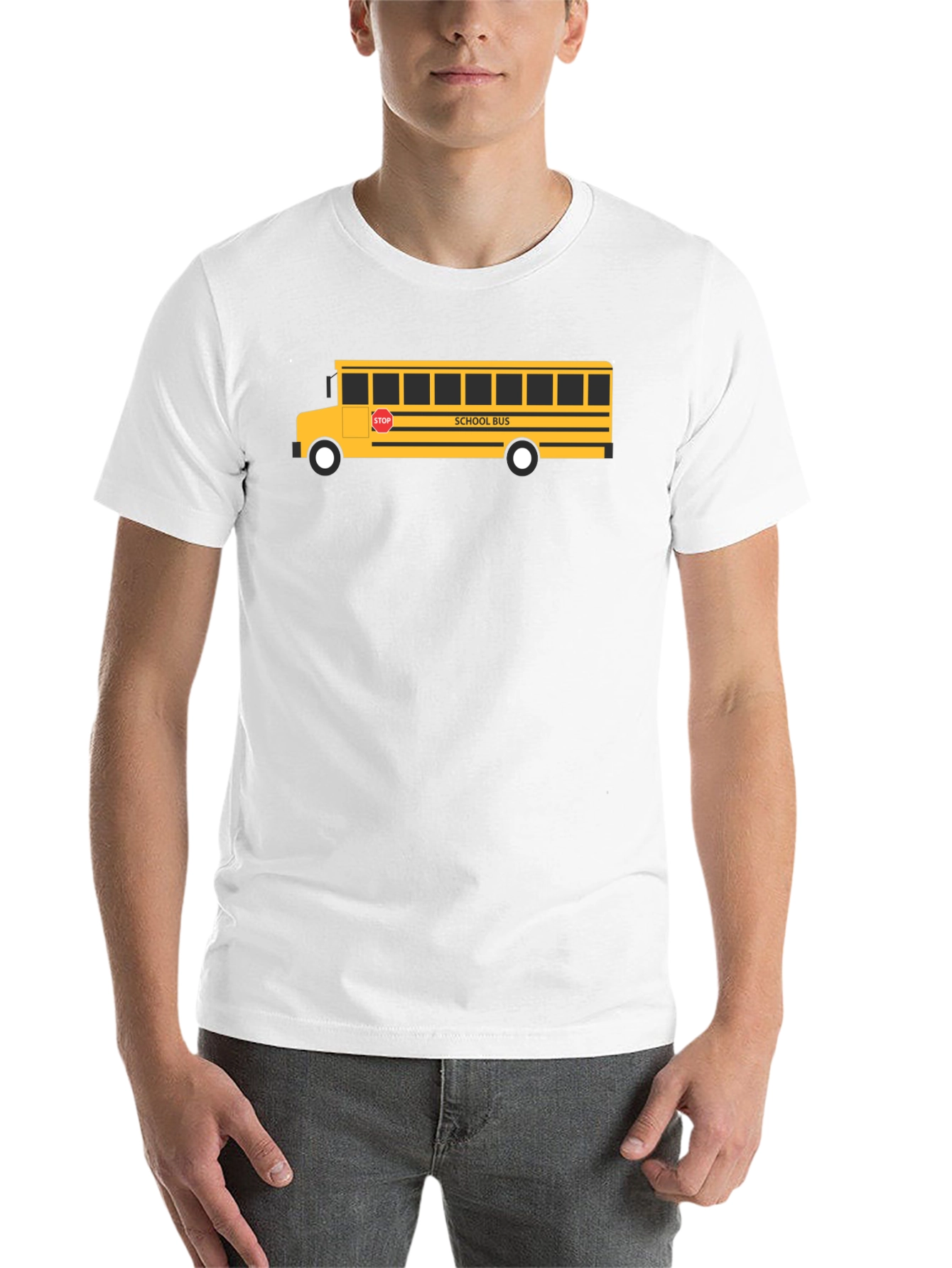 Black School Bus Graphic Tee - Black Unisex T-Shirt view 14