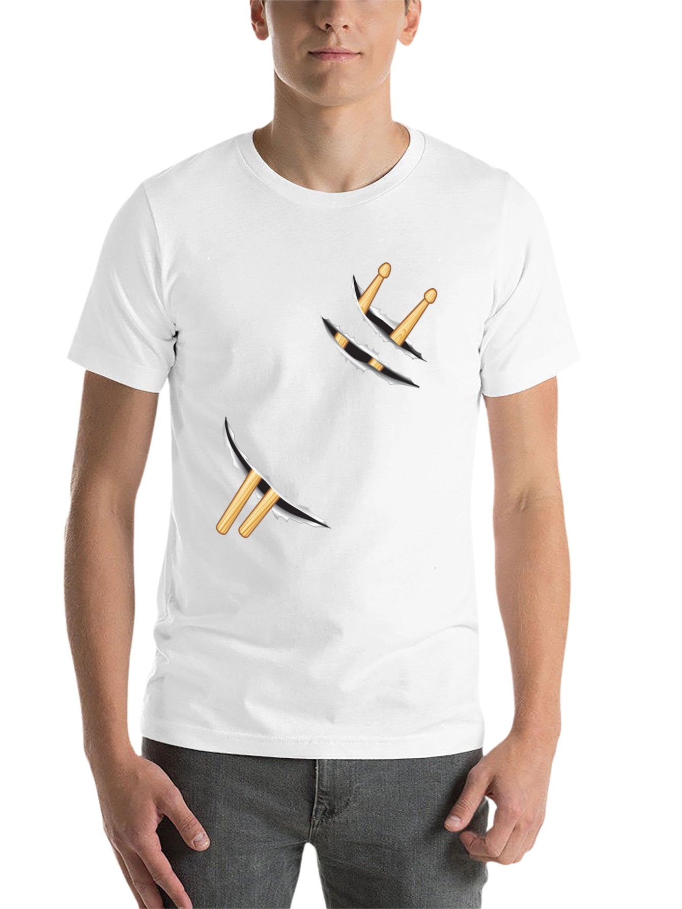 Ripped Drumstick Graphic Tee - Band Fan Apparel - 14