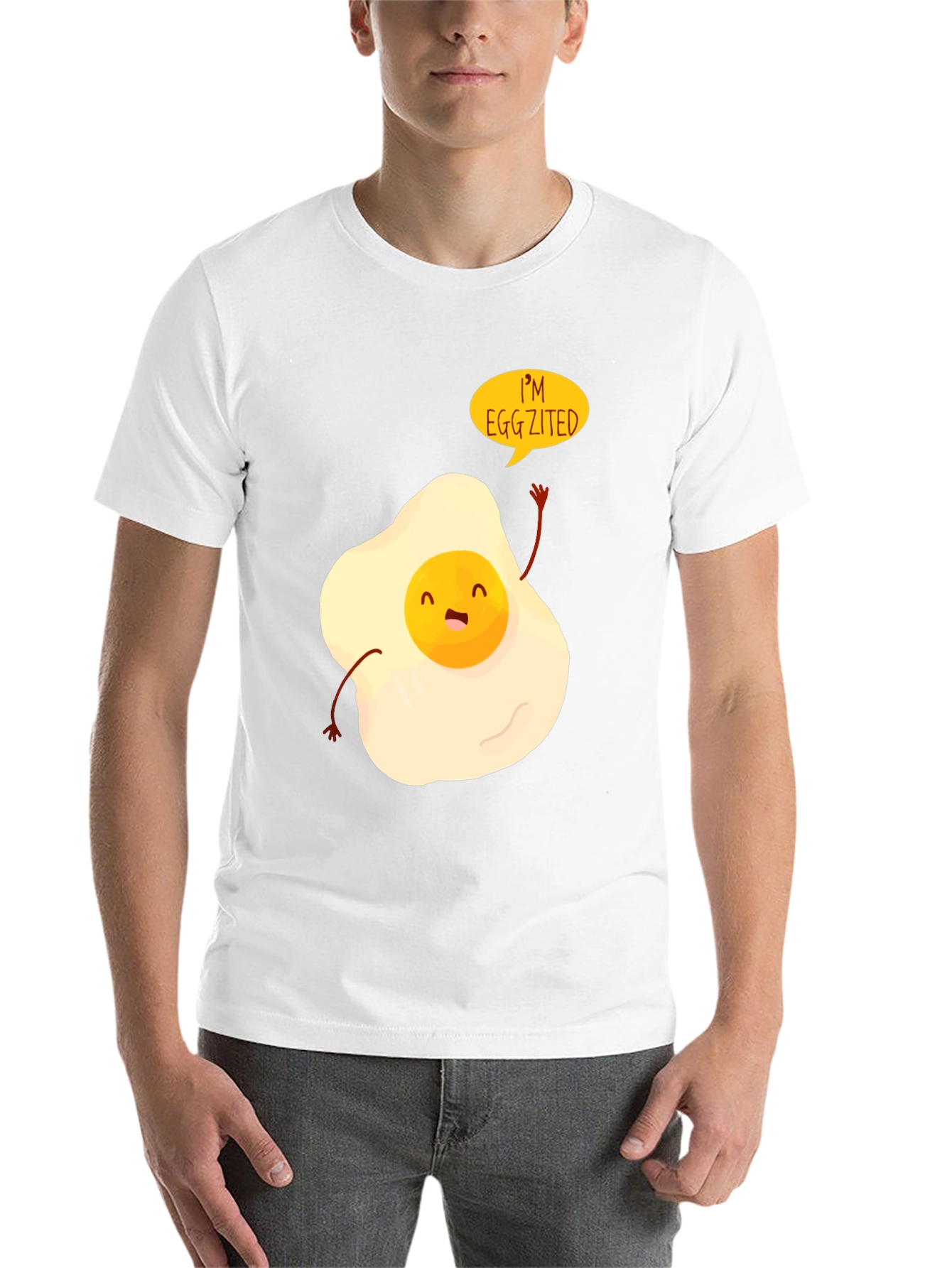 Black Egg-zited Graphic Tee - Funny Egg T-Shirt view 14