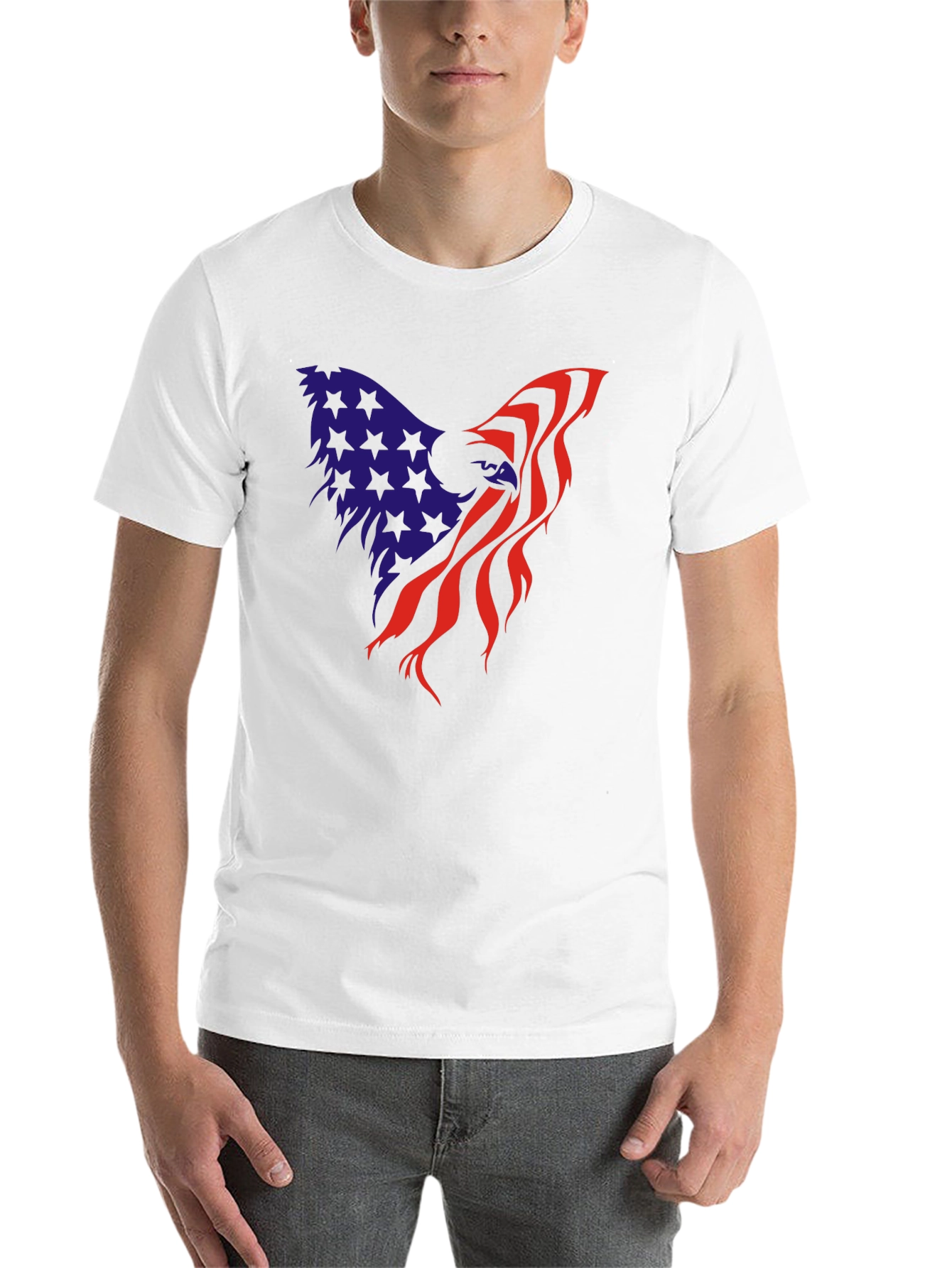 Black American Flag Eagle Graphic Tee - Patriot T-Shirt view 14