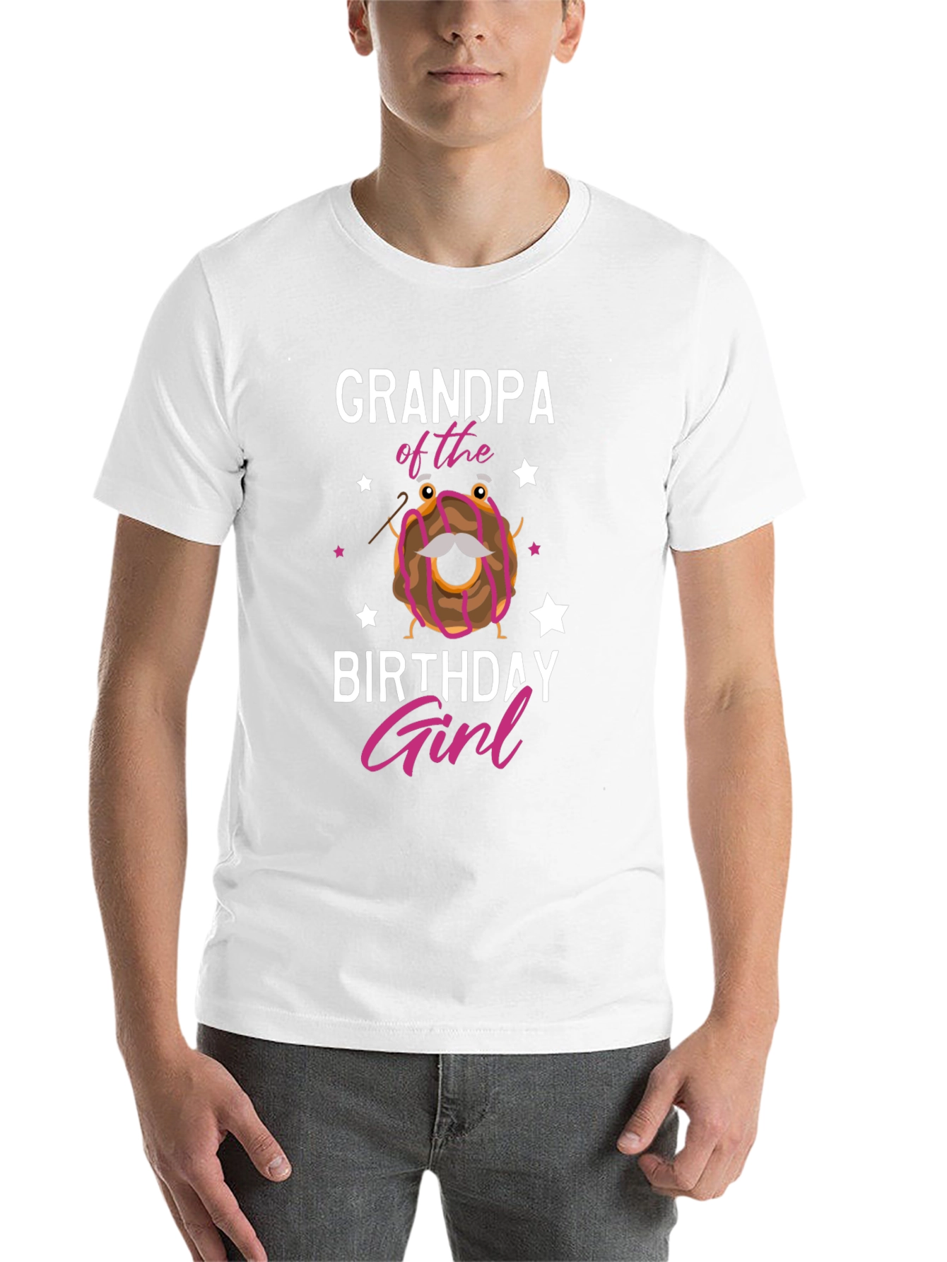 Black Grandpa of the Birthday Girl T-Shirt, Novelty Donut Tee view 14
