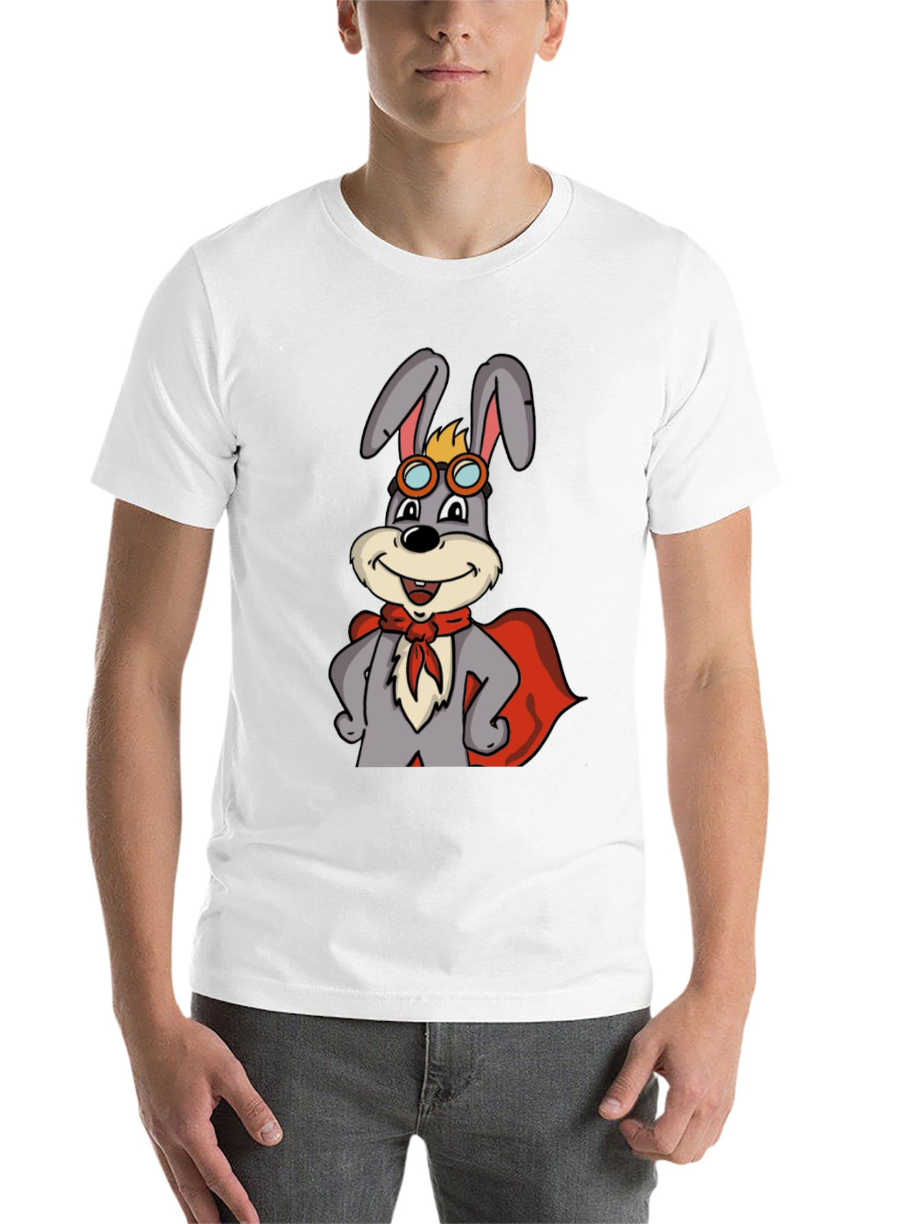 Black Superhero Rabbit T-Shirt view 14
