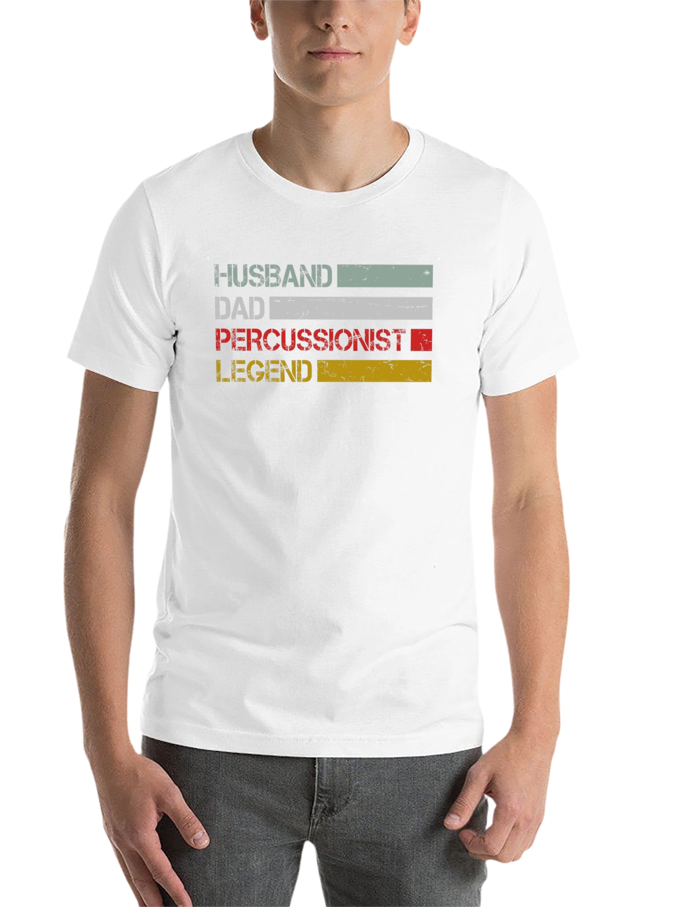 Black Husband Dad Percussionist Legend T-Shirt view 14