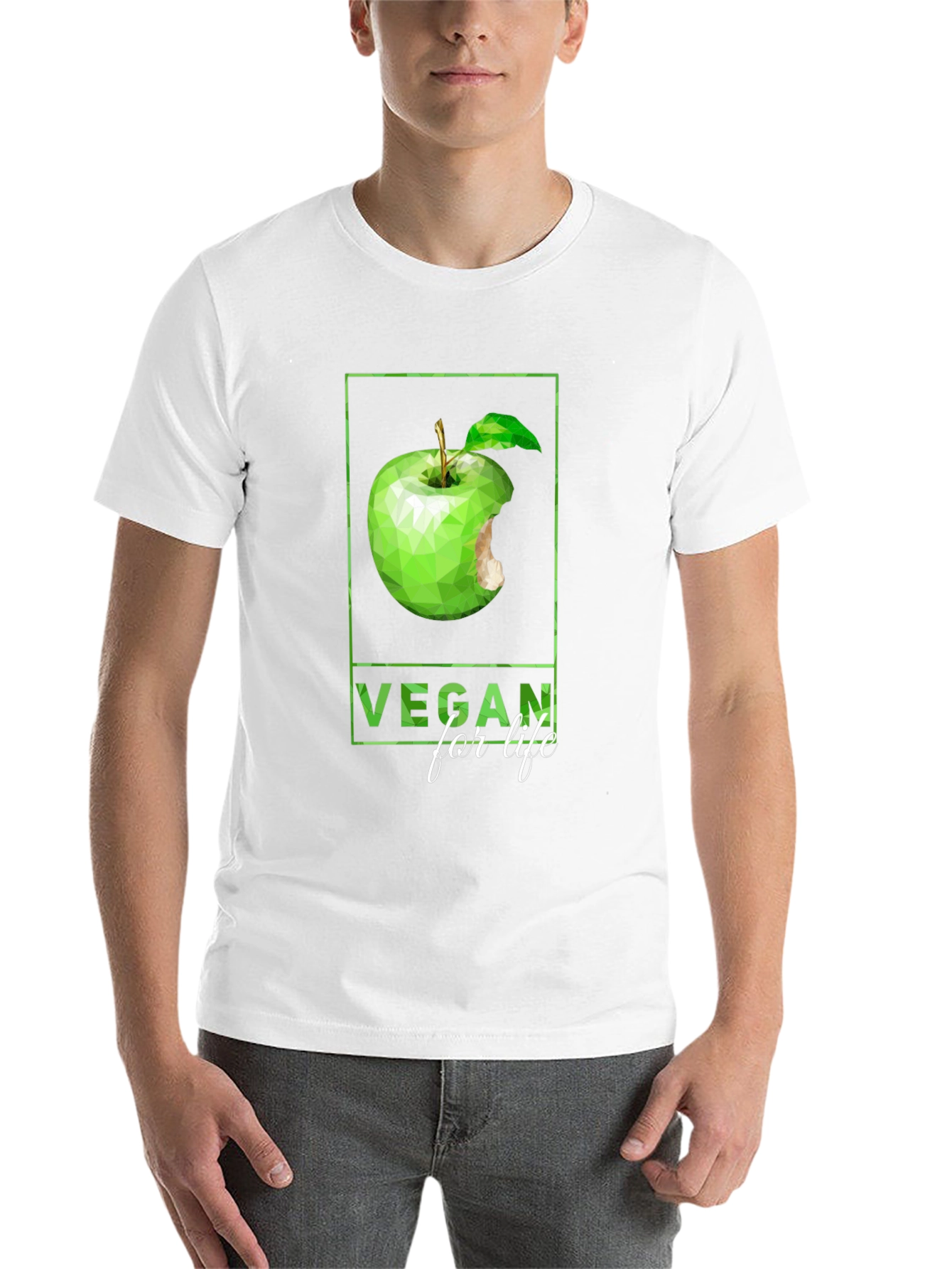 Black Vegan for Life Graphic Tee - Apple Design view 14