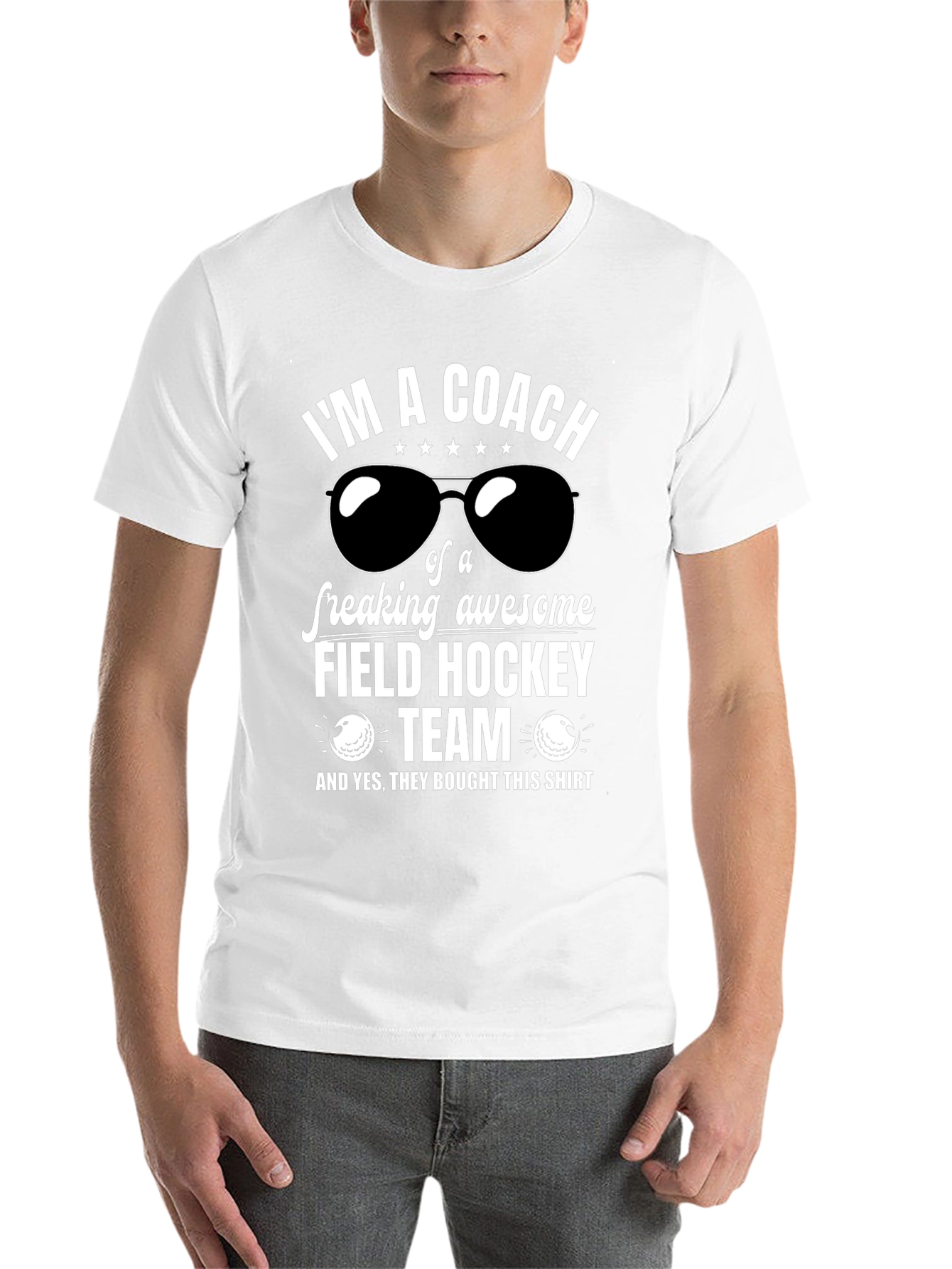 Black Field Hockey Coach T-Shirt - Awesome Team Gift view 14