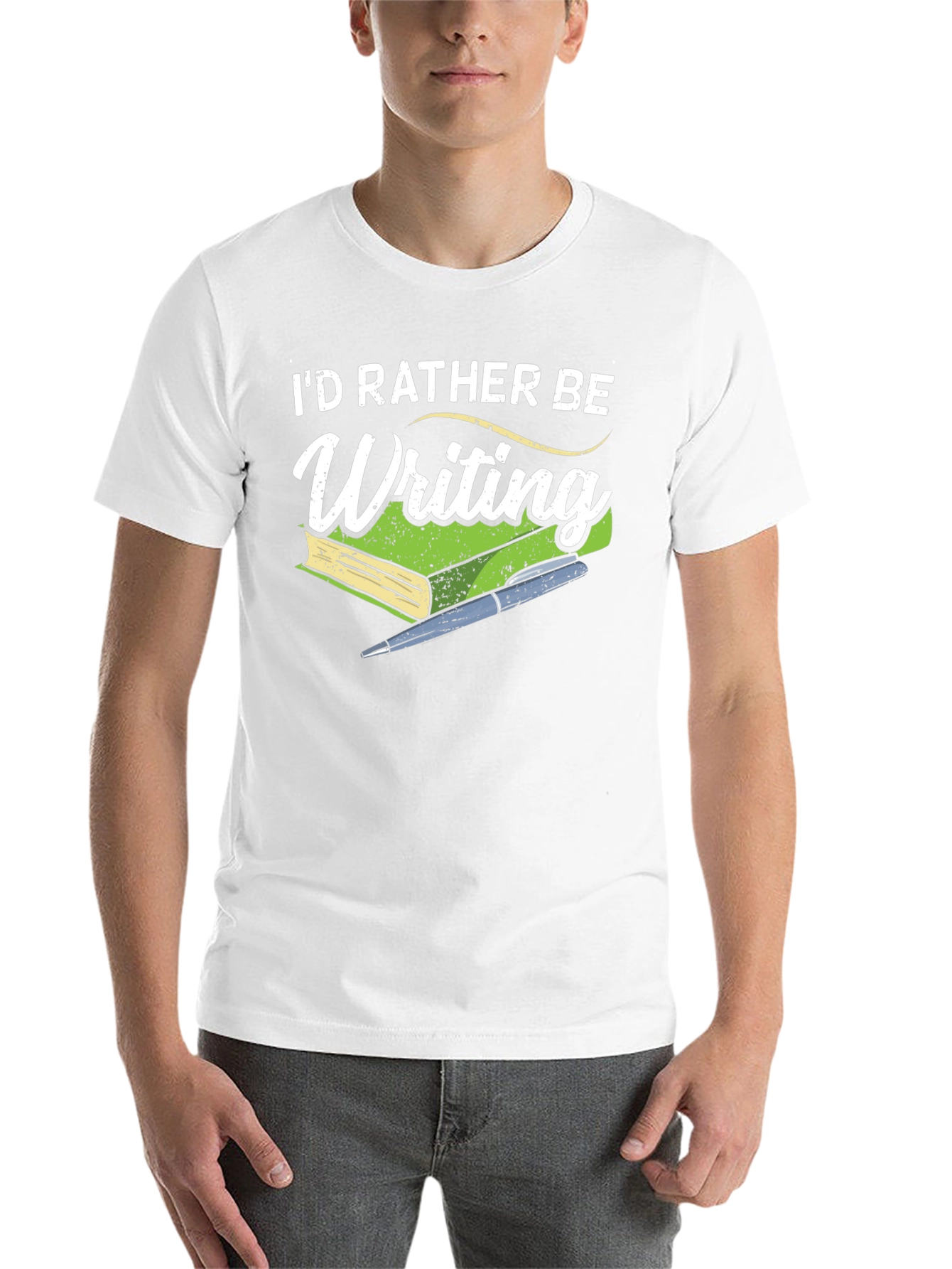 Black I'd Rather Be Writing T-Shirt - Book Lover Tee view 14