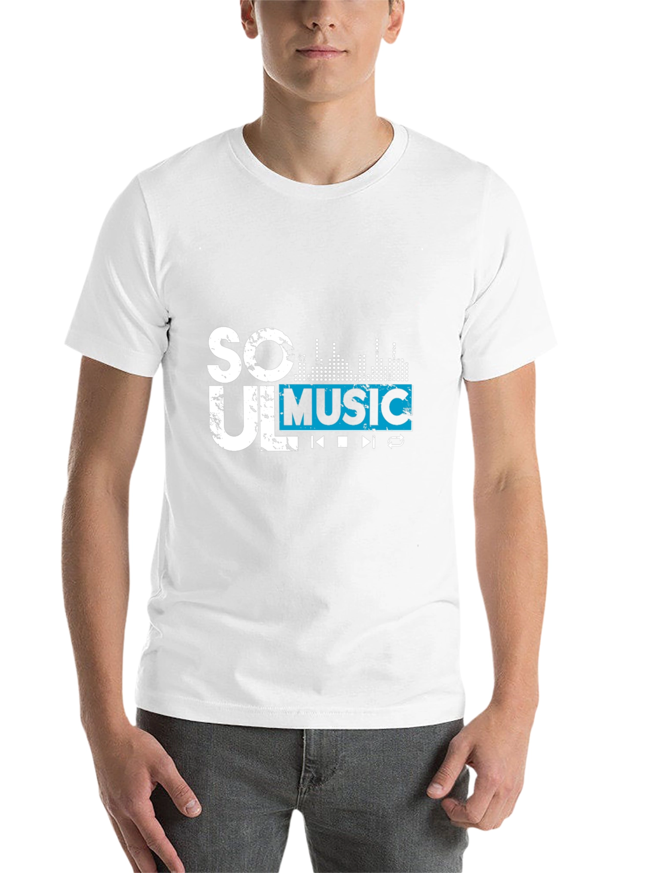 Black Soul Music Graphic Tee - Black Short Sleeve Casual Shirt view 14