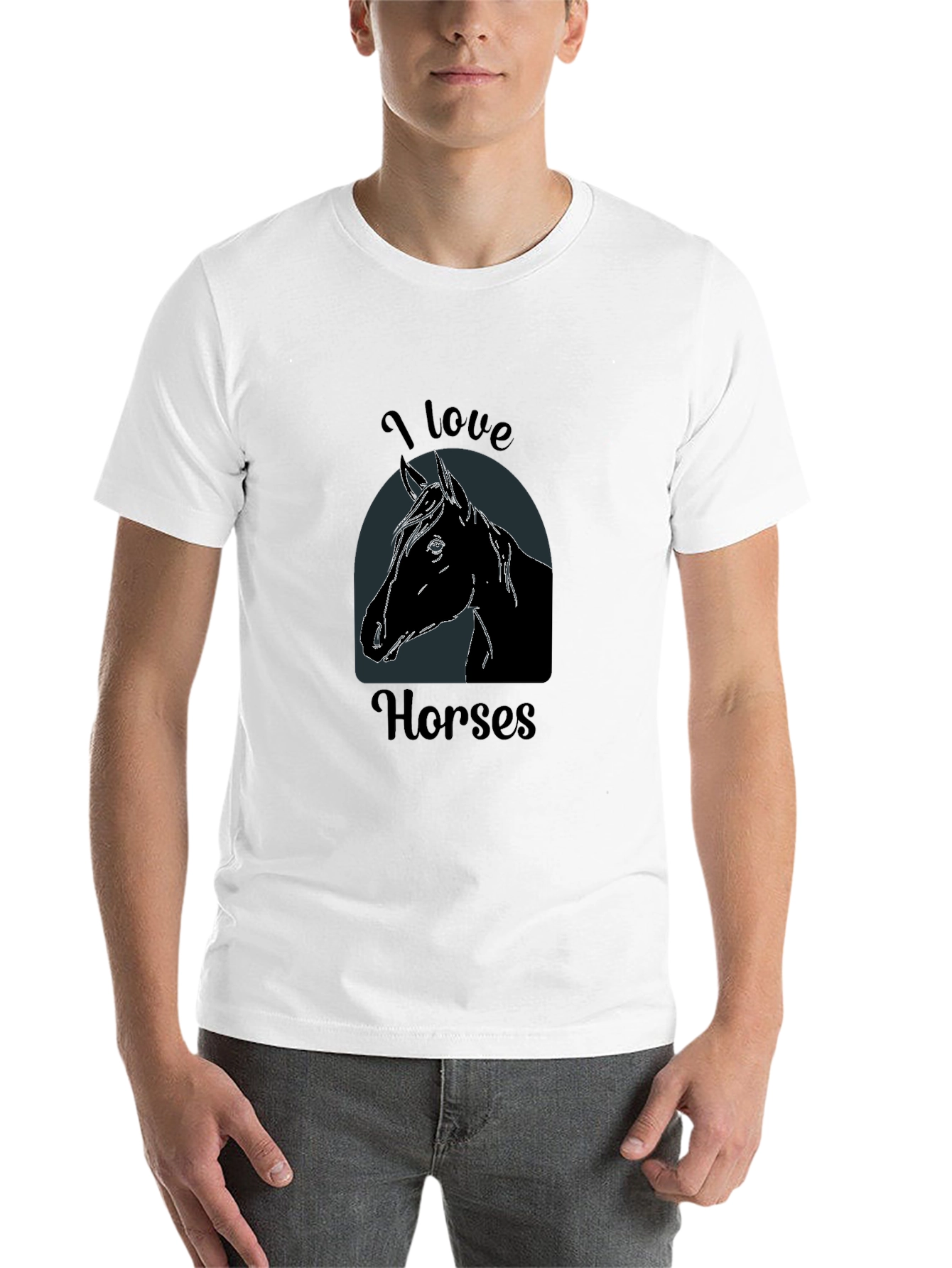 Black I Love Horses Black T-Shirt - Equestrian Tee view 14