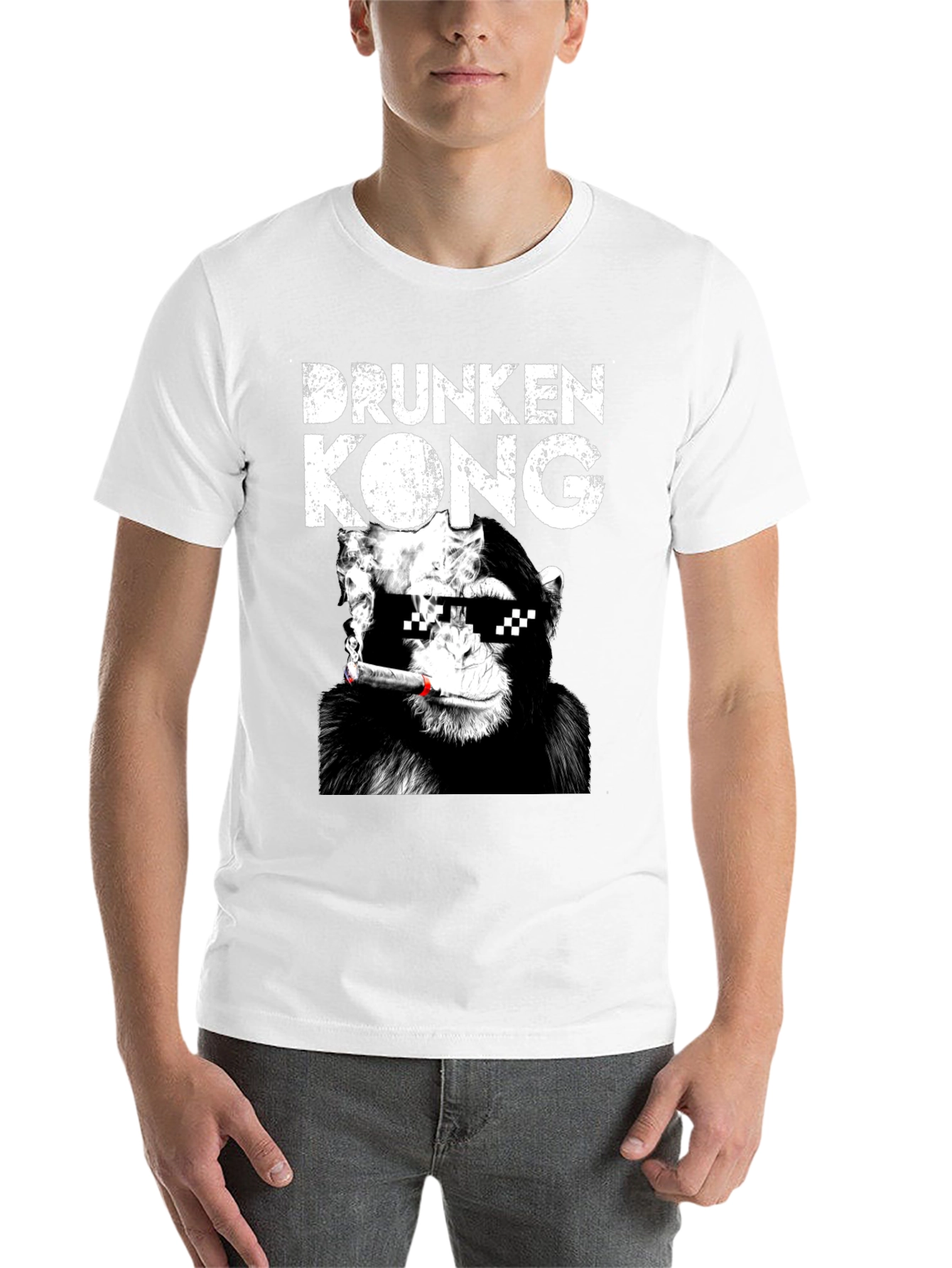 Black Drunken Kong Graphic Tee - Funny Monkey T-Shirt view 14