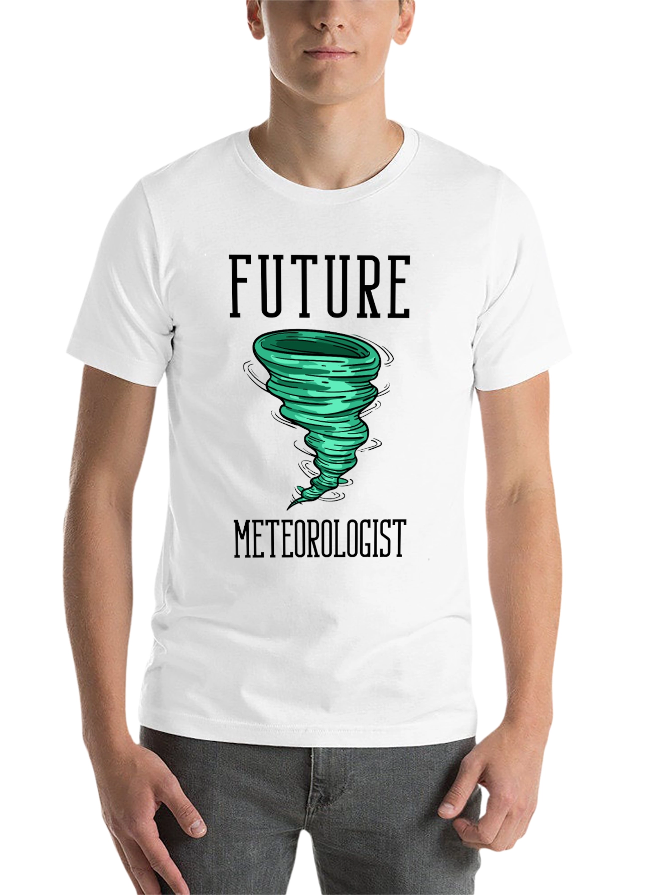 Black Future Meteorologist Tornado Graphic T-Shirt view 14