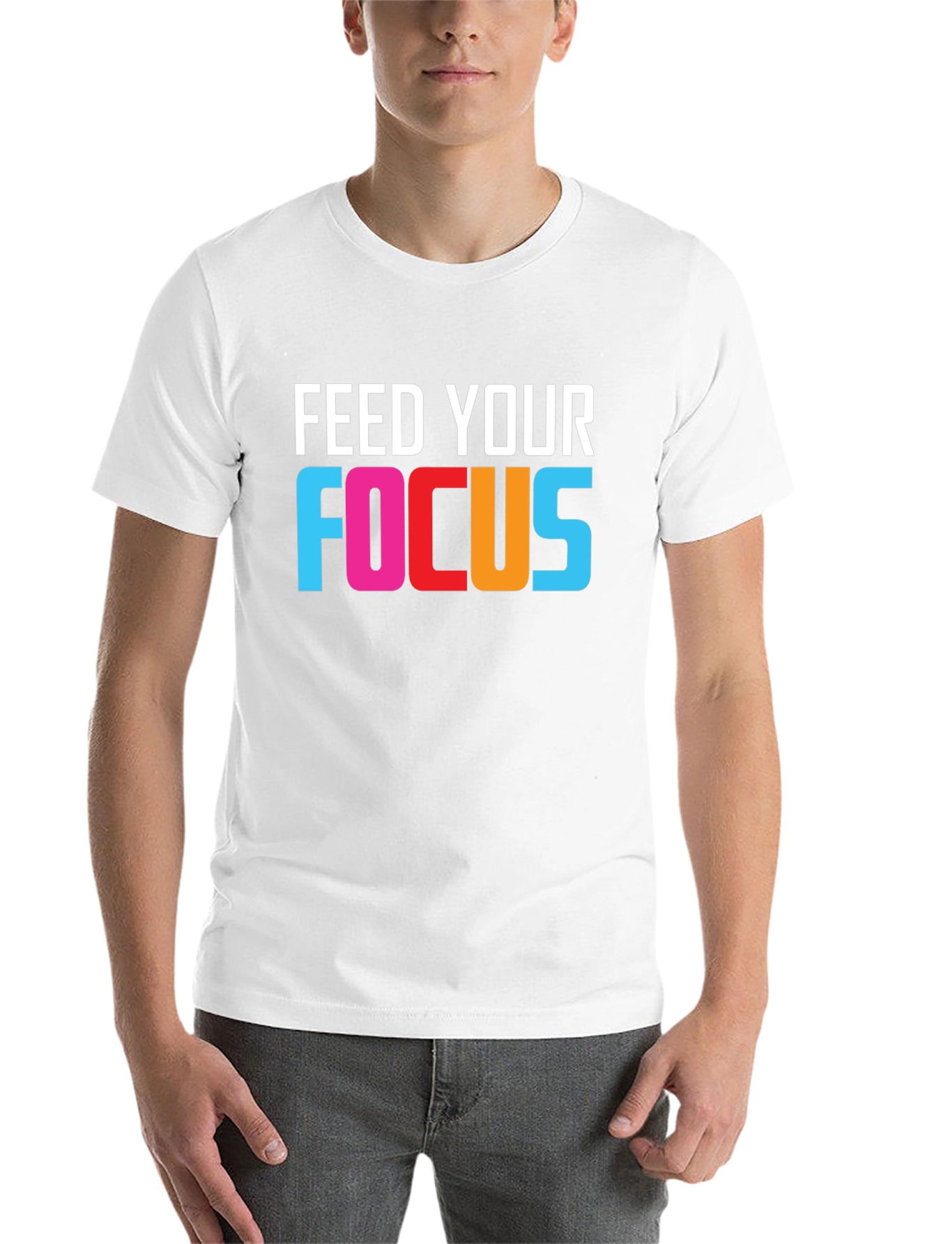 Black Feed Your Focus Graphic Tee - Motivational T-Shirt view 14