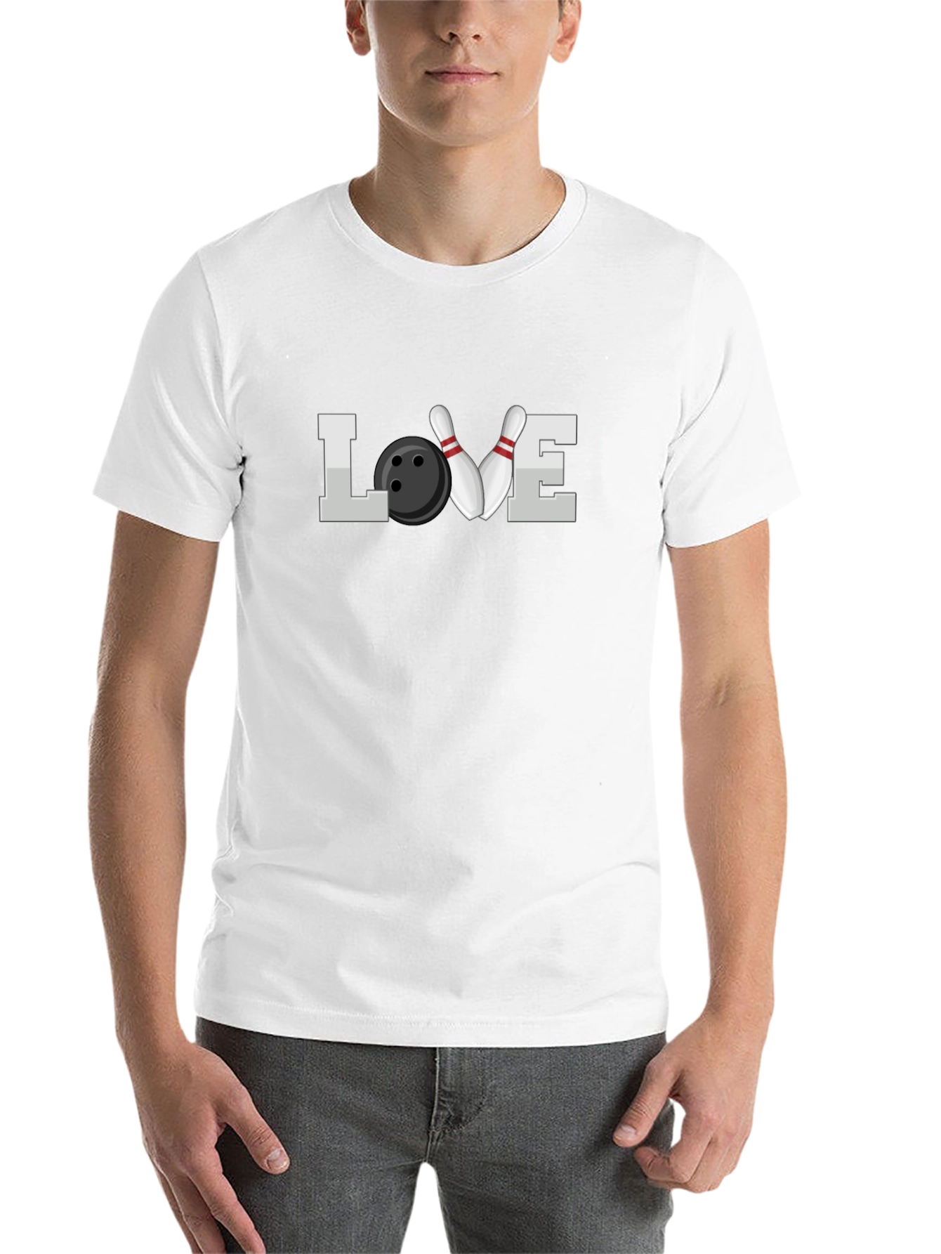 Black Bowling Love Graphic T-Shirt - Black Crew Neck Tee view 14