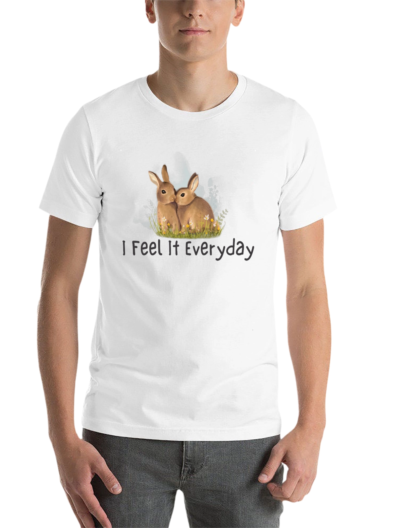 Black I Feel It Everyday Bunny T-Shirt view 14