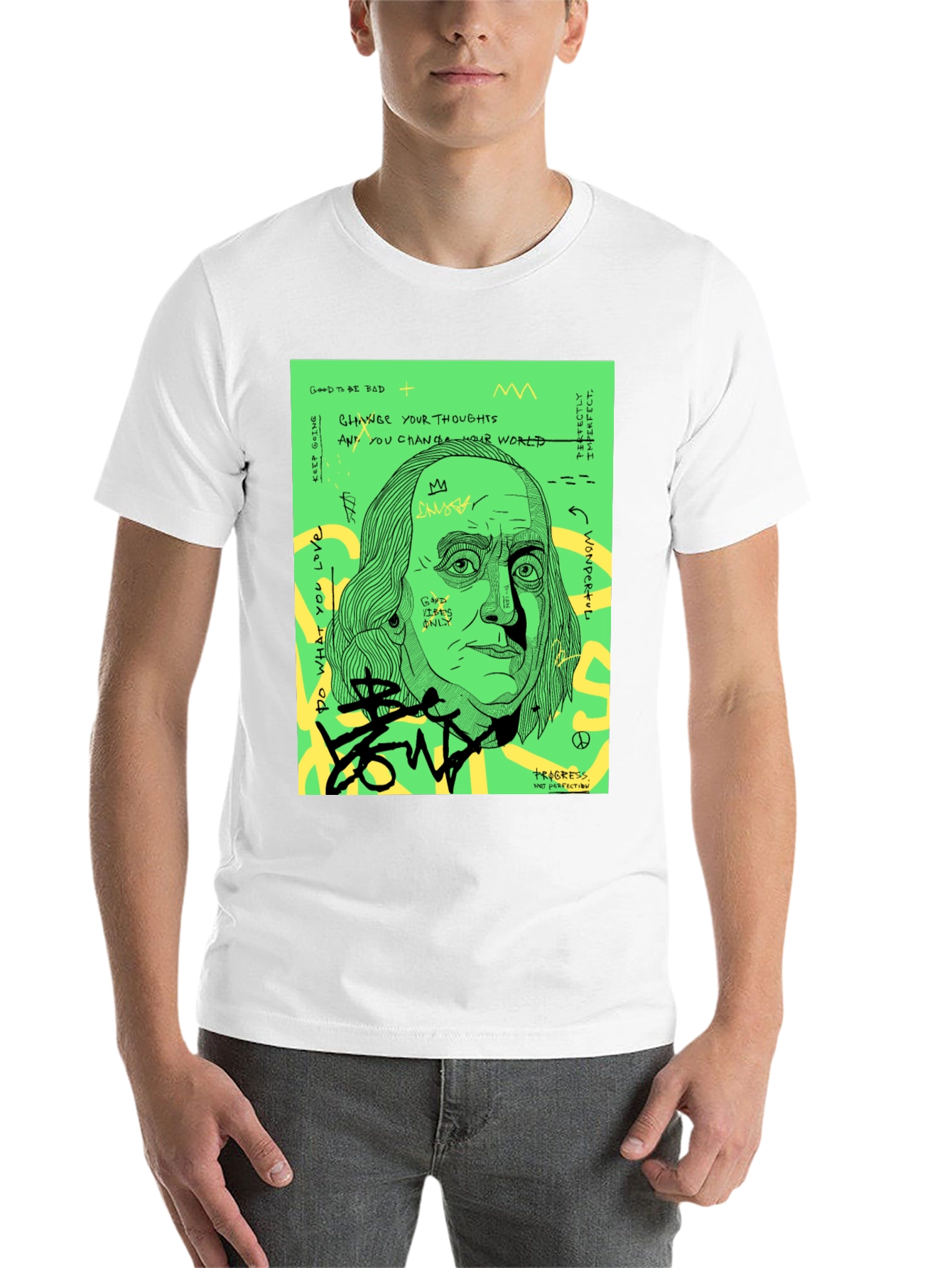 Edgy Benjamin Franklin Graphic Tee - 14