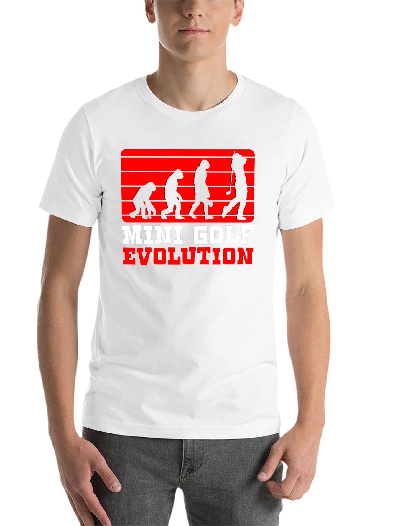 Black Mini Golf Evolution Tee - Funny Golfer T-Shirt view 14