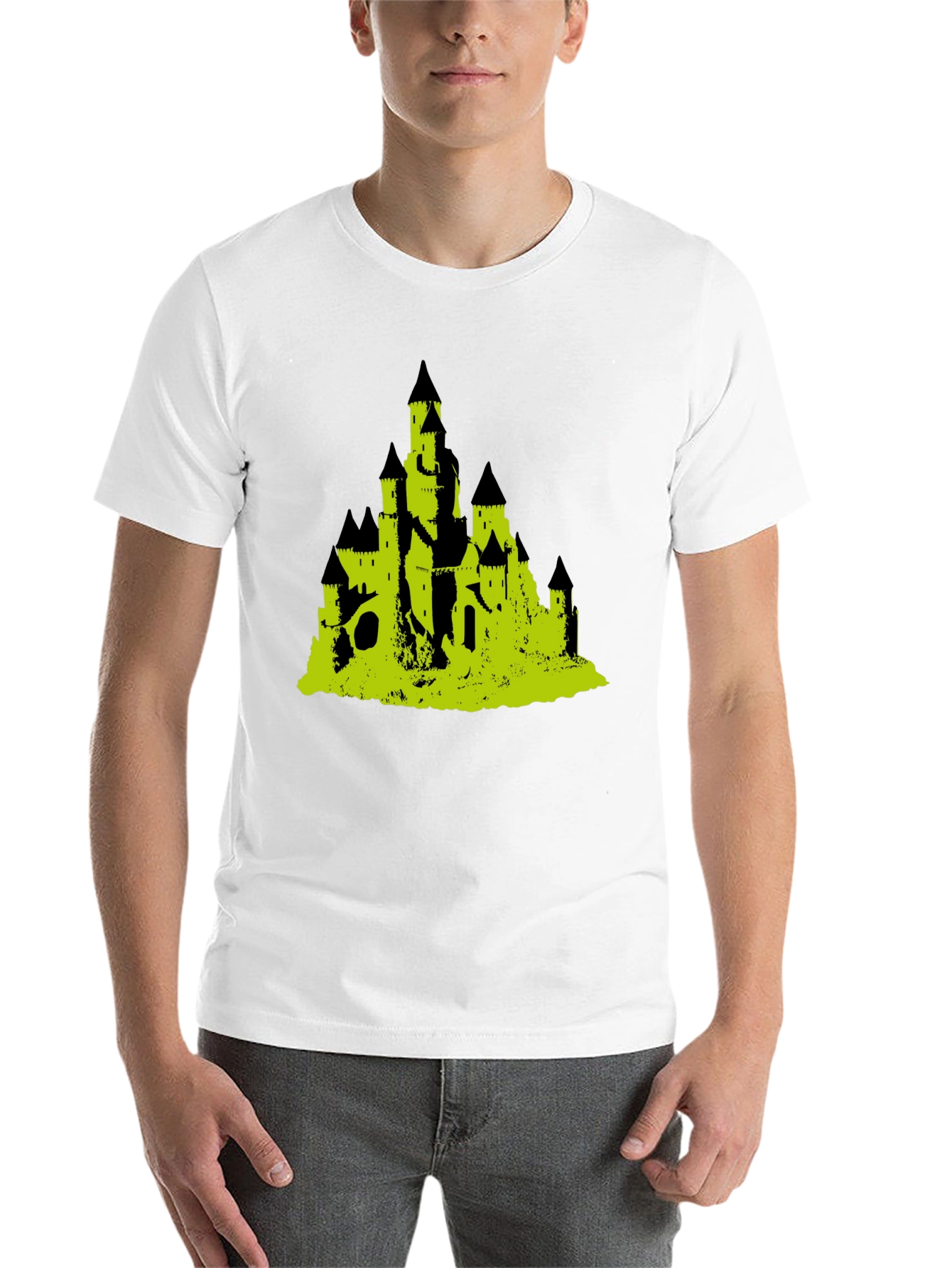 Black Black T-Shirt with Castle Graphic view 14