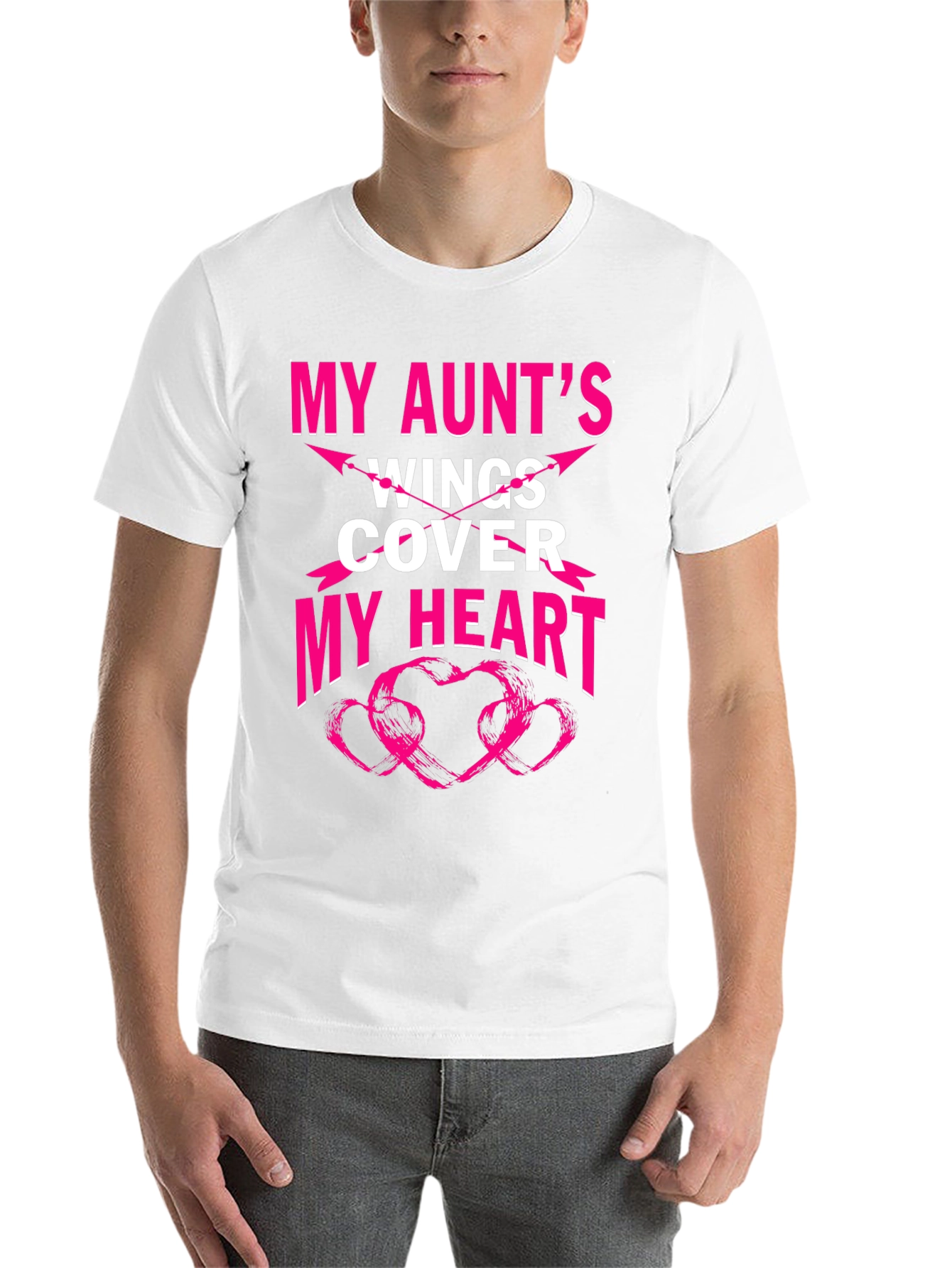 Black My Aunt's Wings Cover My Heart Graphic T-Shirt view 14