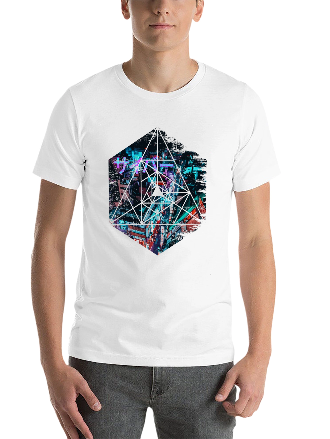 Black Cyberpunk Cityscape Graphic Tee - Urban Style view 14