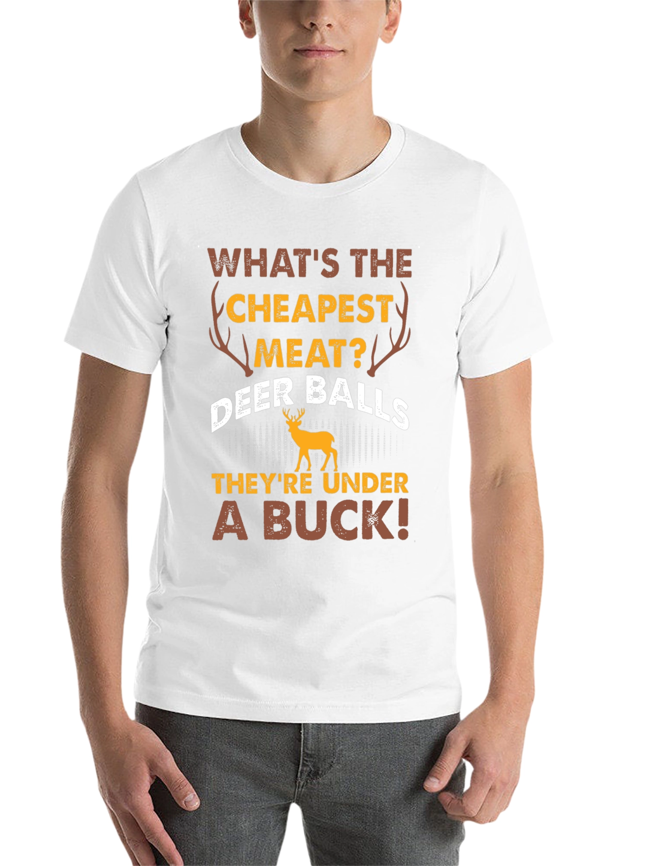Black Funny Deer Balls T-Shirt - Hunting Humor view 14