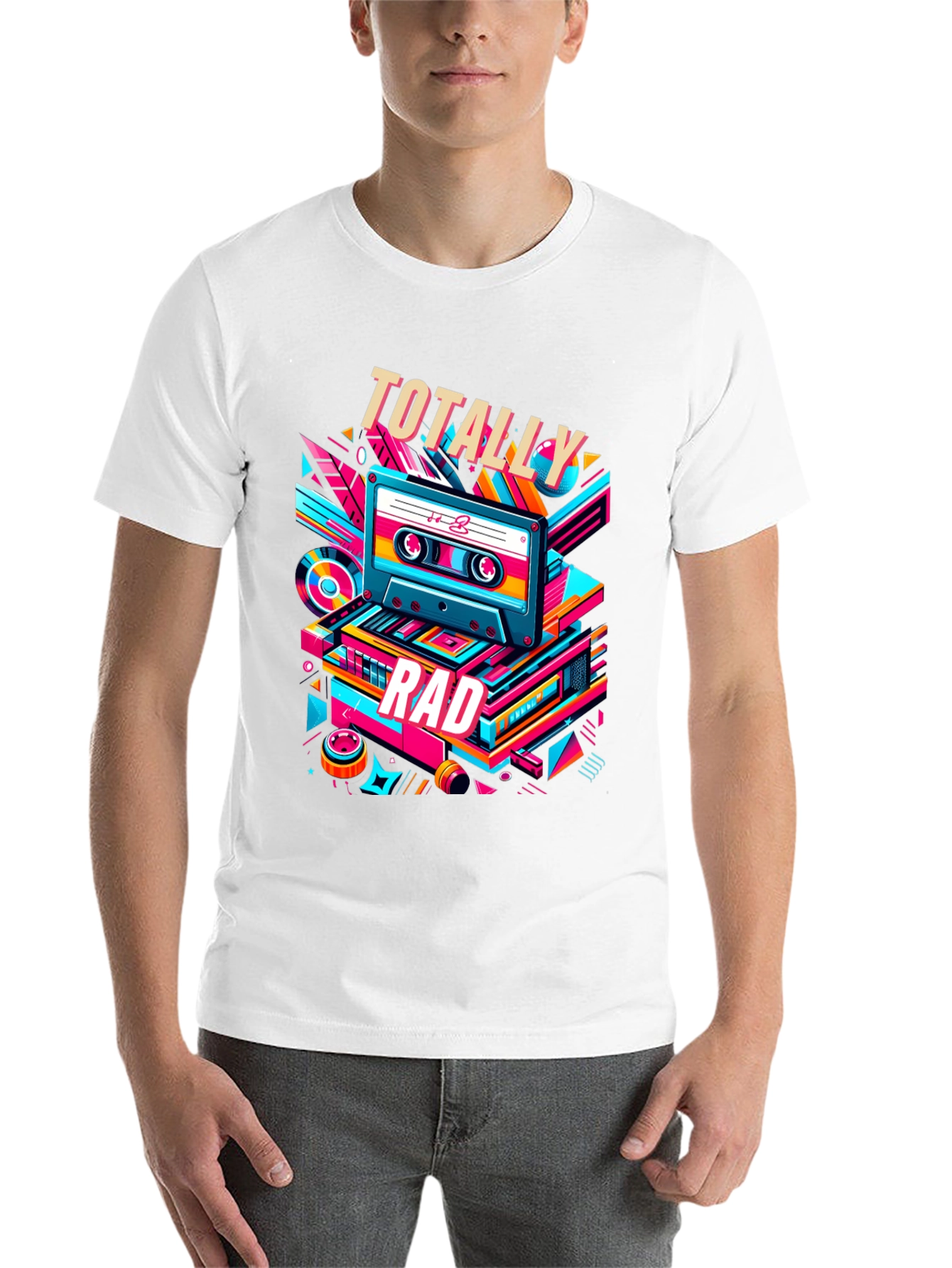 Black Totally Rad Retro Cassette T-Shirt view 14
