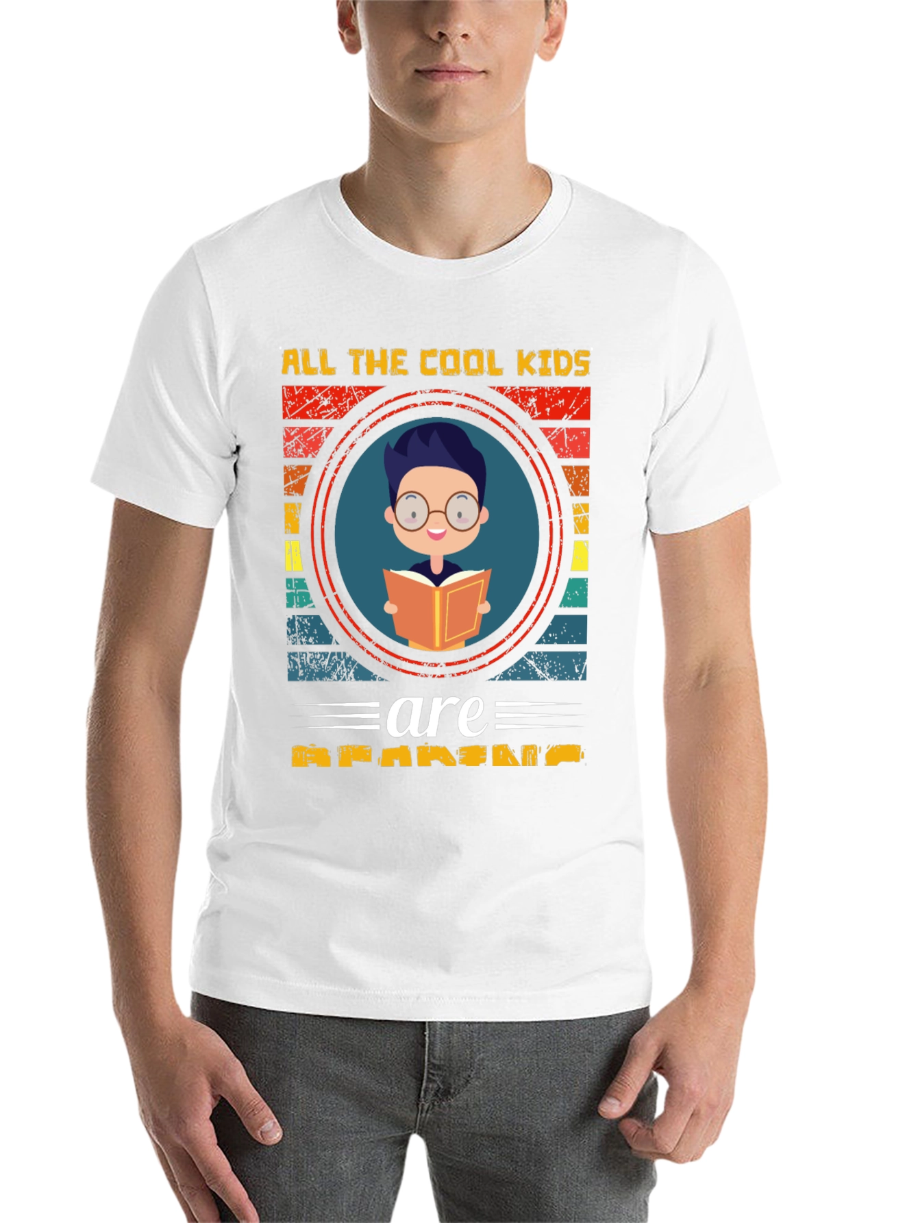 Black Cool Kids Reading T-Shirt - Black view 14