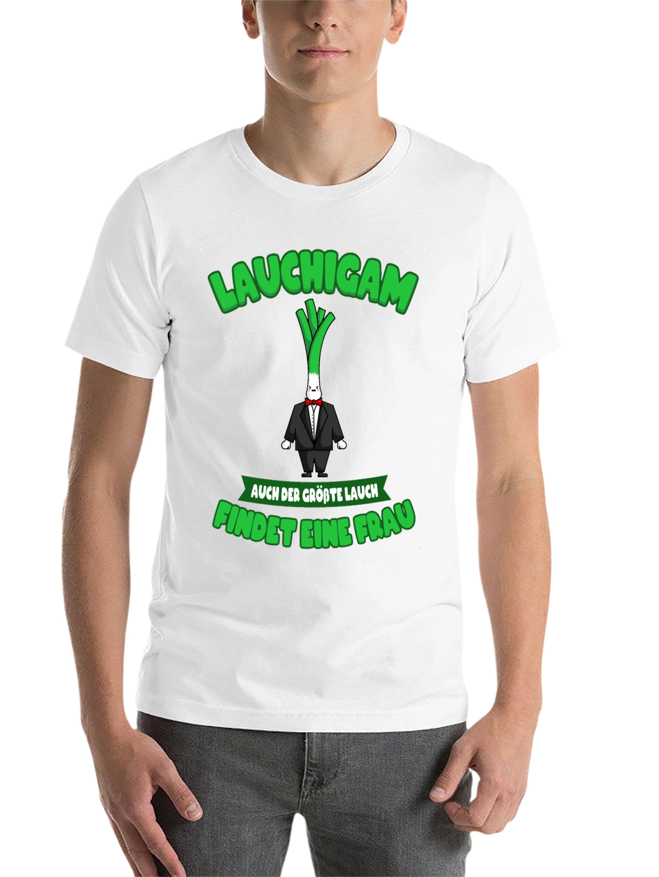 Black Funny "Lauchigam" Graphic T-Shirt view 14
