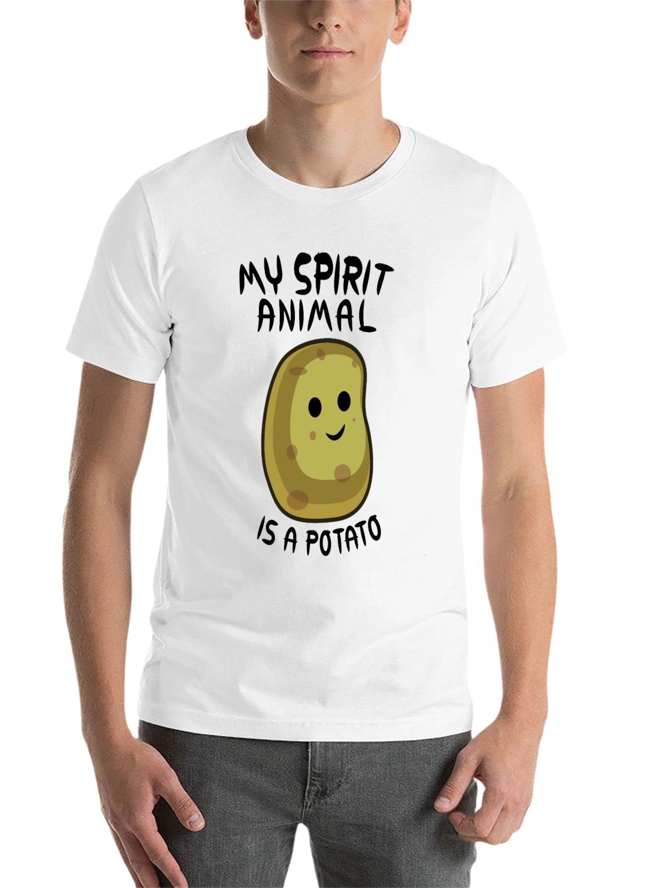 Black My Spirit Animal is a Potato Funny T-Shirt view 14