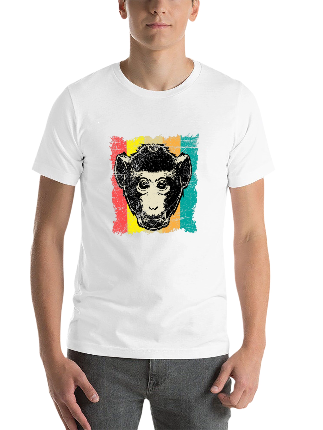 Black Retro Monkey Graphic T-Shirt - Black view 14