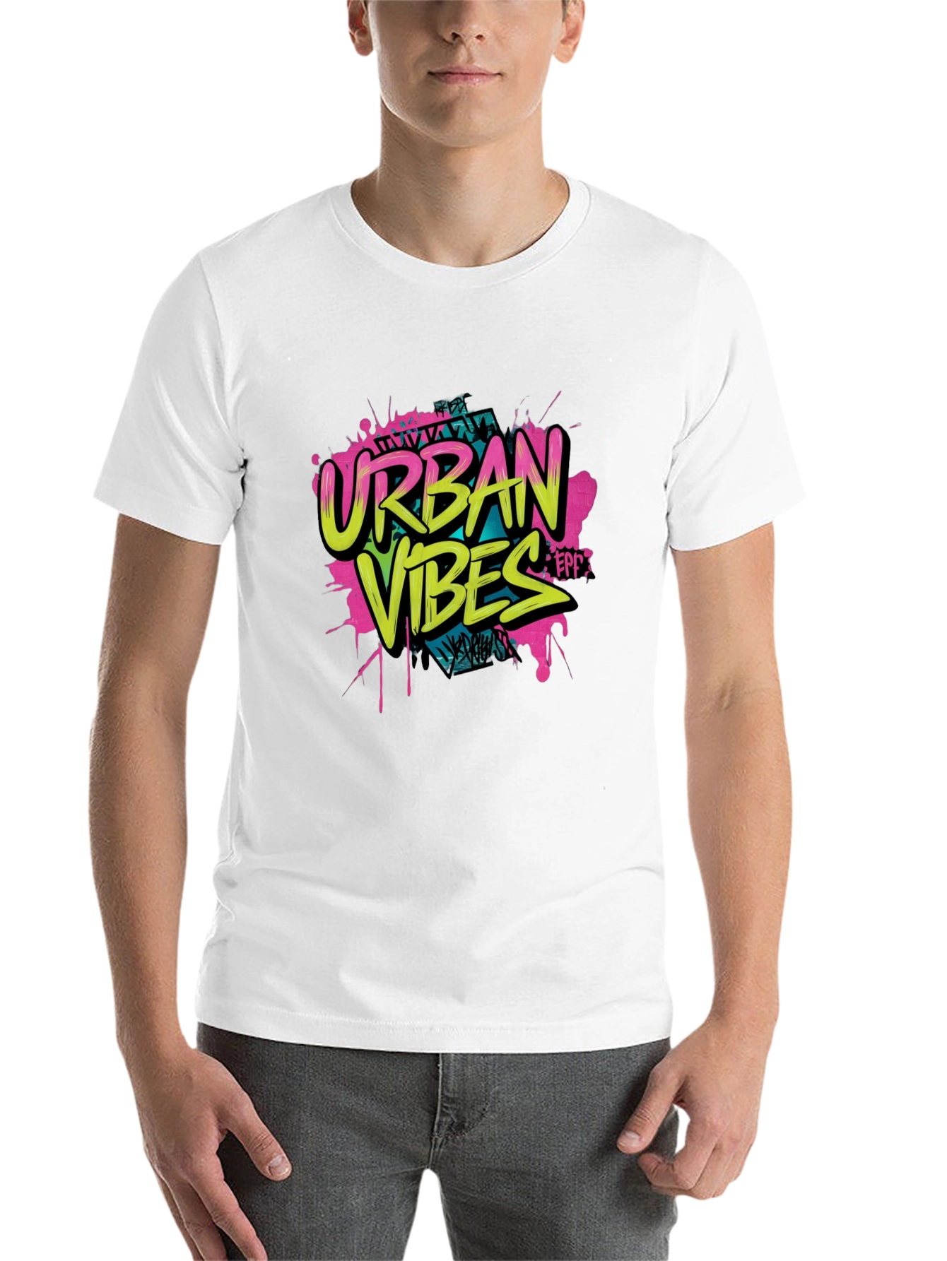 Black Urban Vibes Graphic Print Black T-Shirt view 14