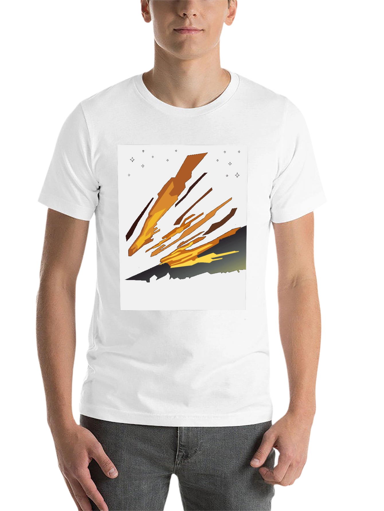 Black Abstract Comet Graphic Tee view 14